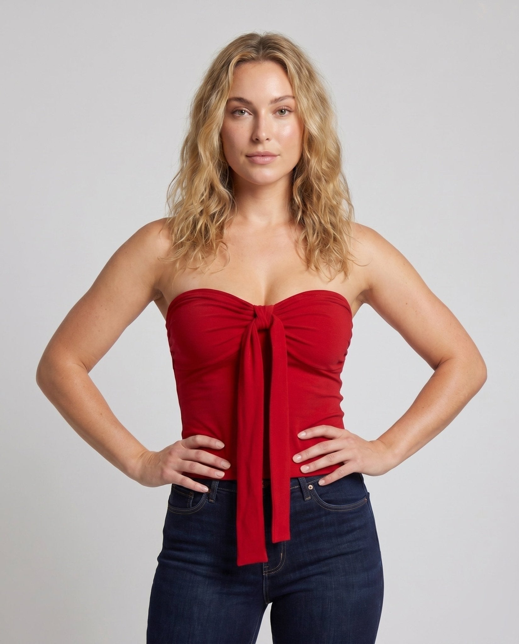 Women’s bandeau top with elegant bow decoration - Chichicherry