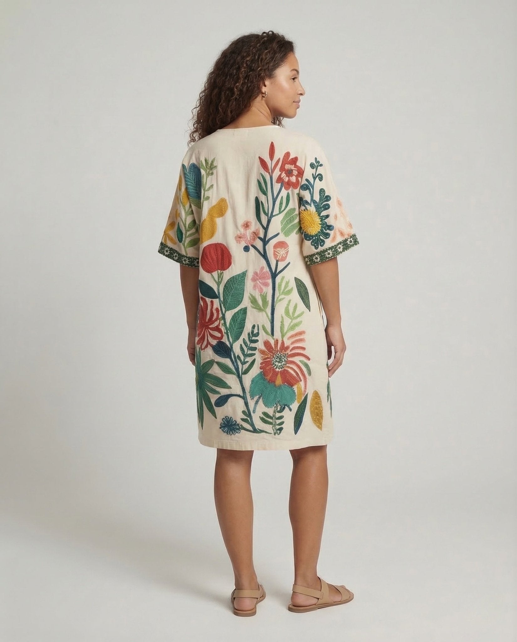 Women's Beach Kaftan Tunic V Neck - Chichicherry