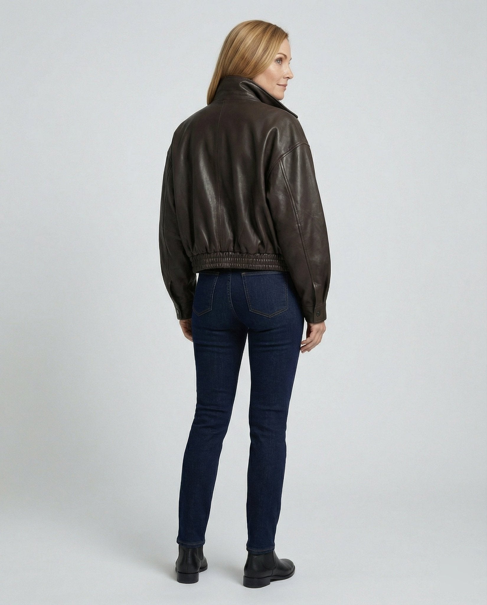 Women's biker jacket made of faux PU leather - Chichicherry