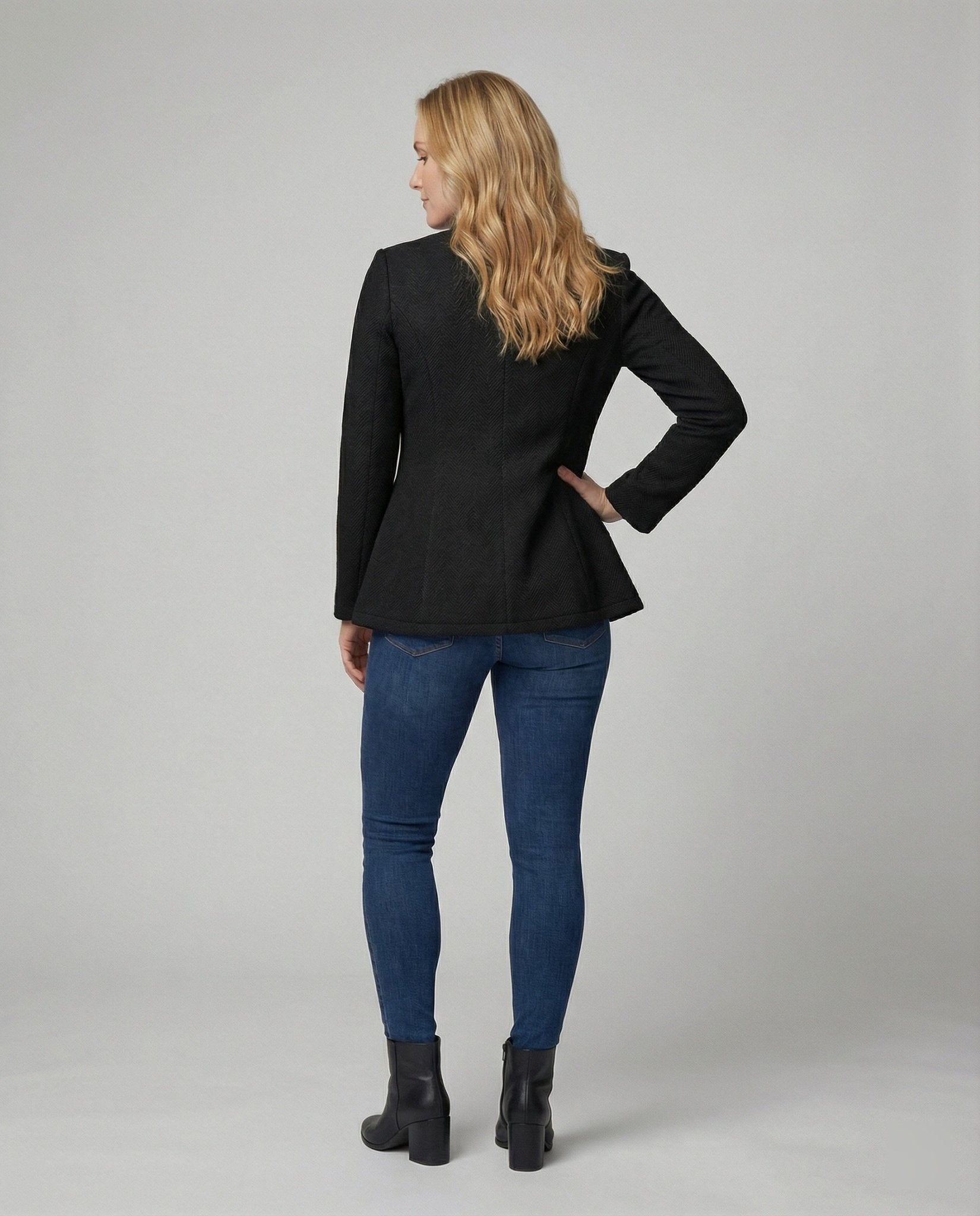 Women's Blazer Sleeveless Houndstooth - Chichicherry