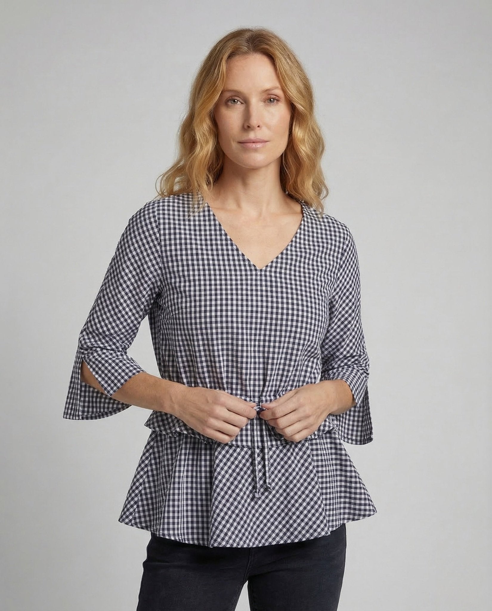 Women's Blouse Fitted Drawstring Sleeves - Chichicherry