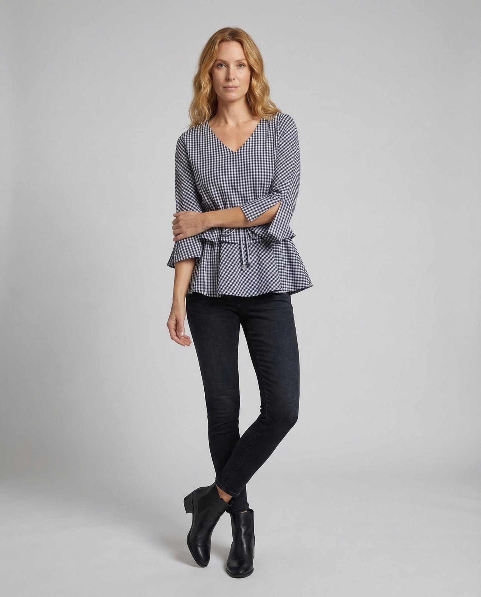 Women's Blouse Fitted Drawstring Sleeves - Chichicherry