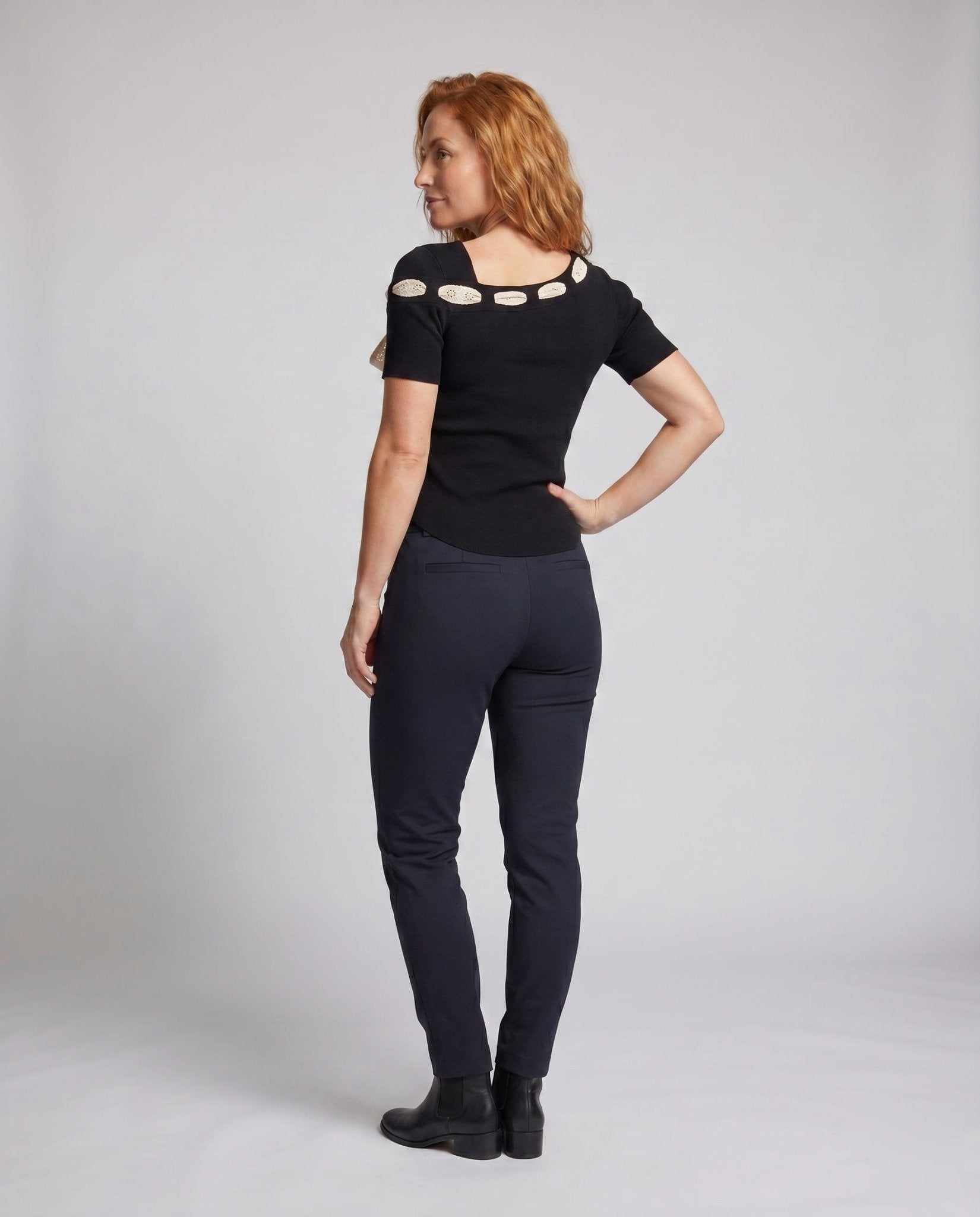 Women's Blouse Shirt with Decorative Lace-up Design and Elegant Lace Hem - Chichicherry
