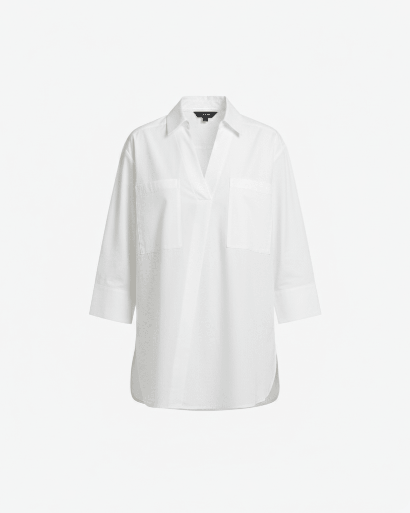 Women's blouse with flounce sleeves and V-neck - Chichicherry