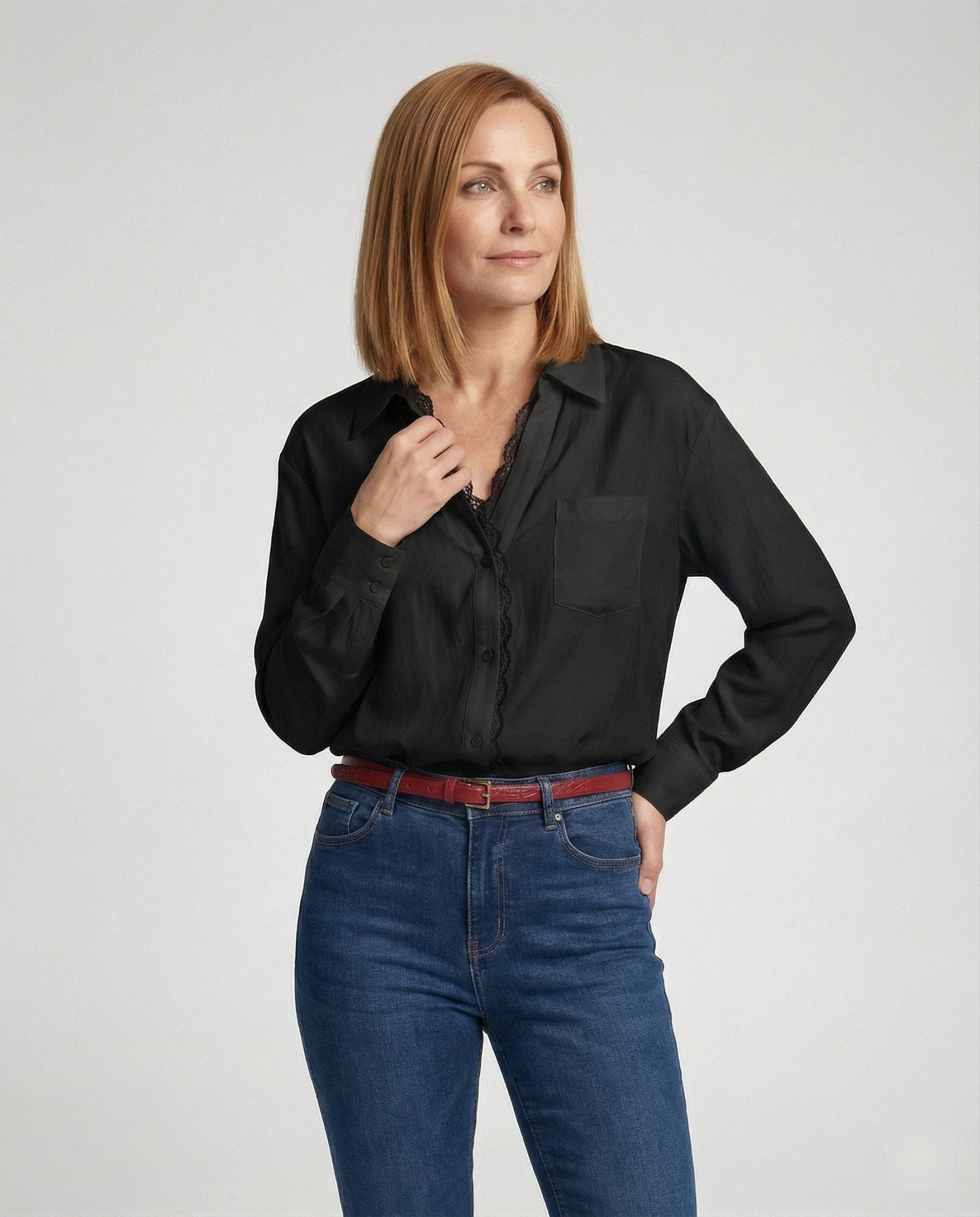 Women’s blouse with lace accents - Chichicherry