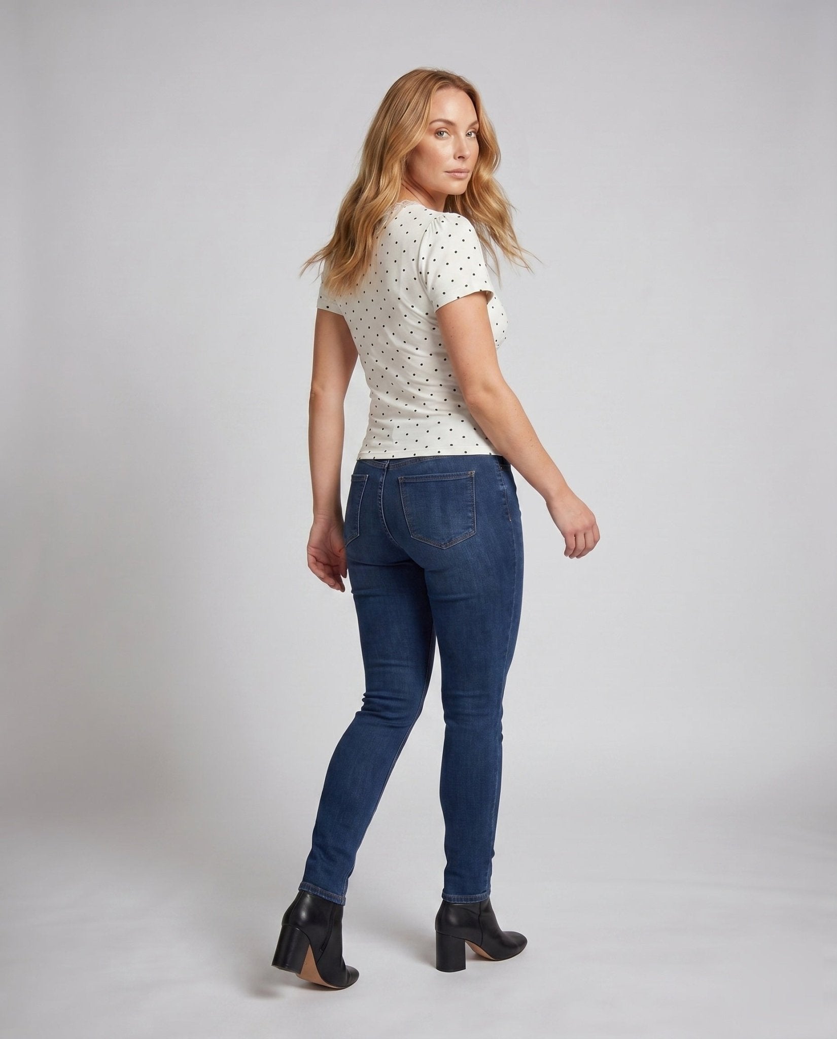 Women’s blouse with playful polka dot pattern and romantic puff sleeves - Chichicherry