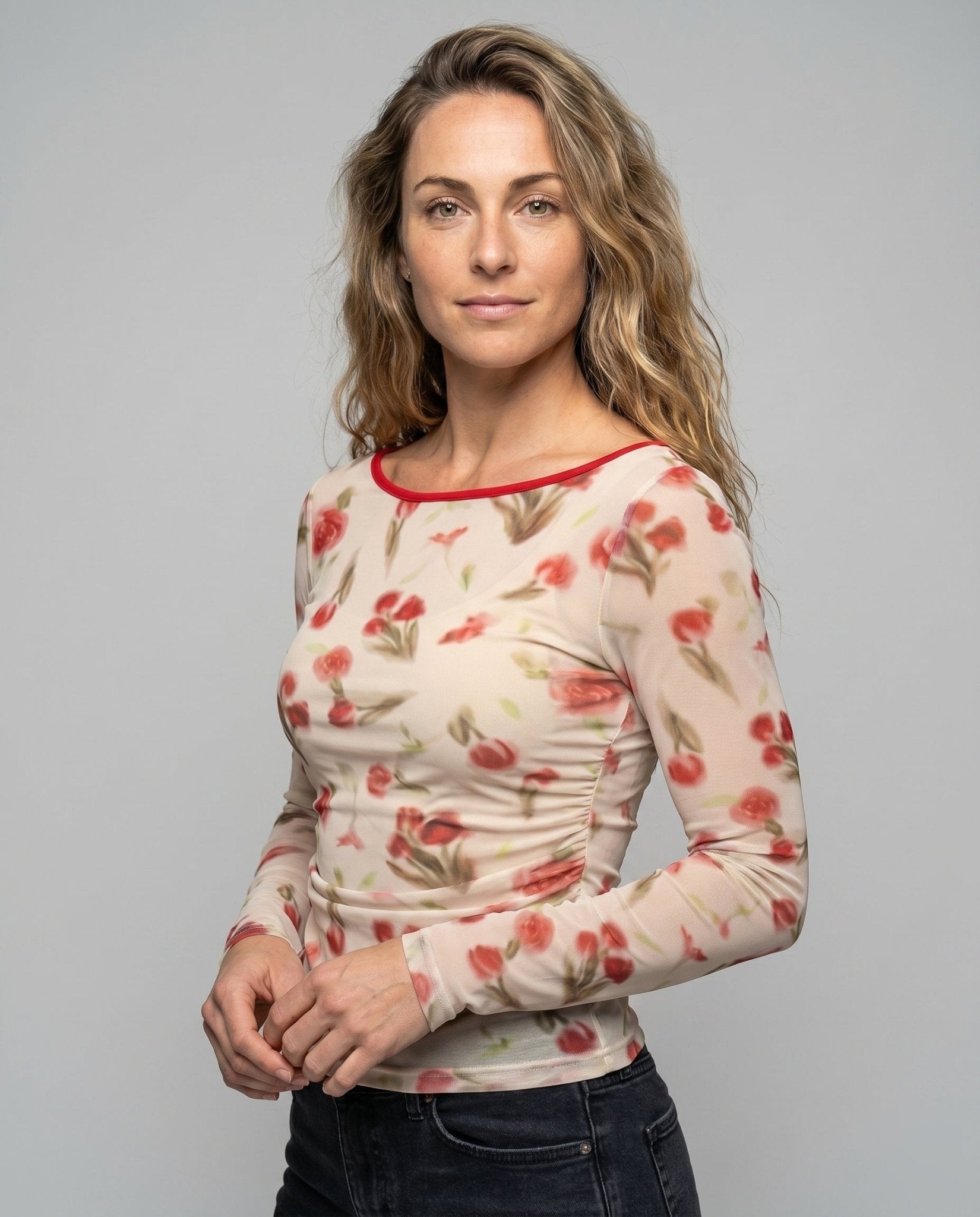 Women's body with back lacing and floral pattern - Chichicherry