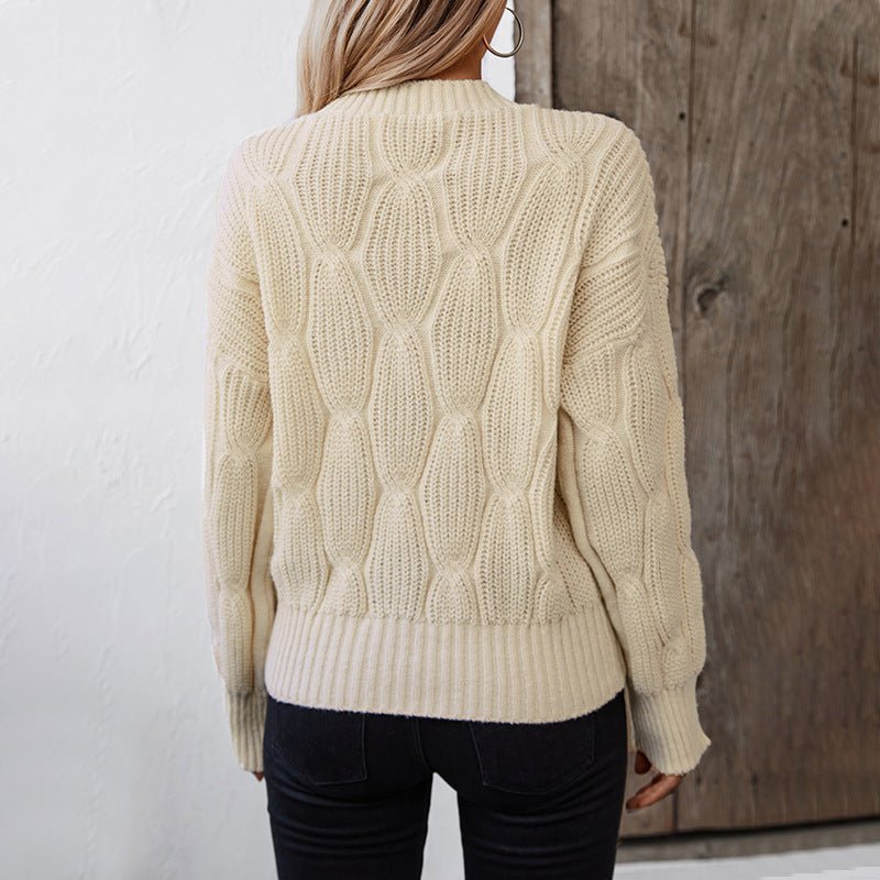 Women's Cable Knit Pullover Sweater - Chichicherry