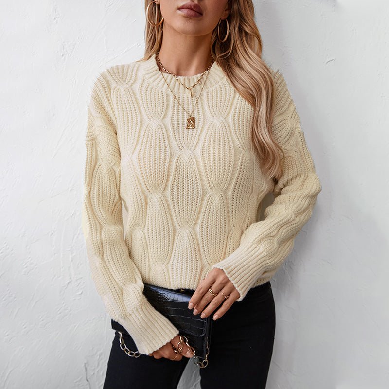 Women's Cable Knit Pullover Sweater - Chichicherry