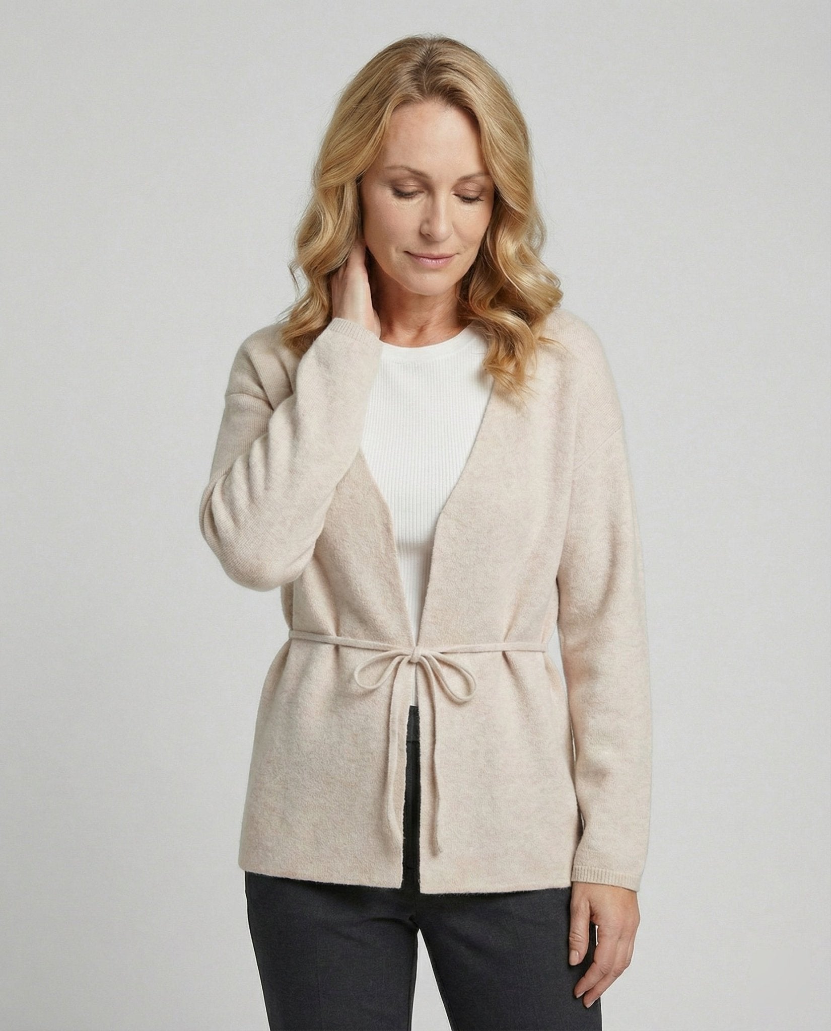 Women's cardigan with tie belt - Chichicherry