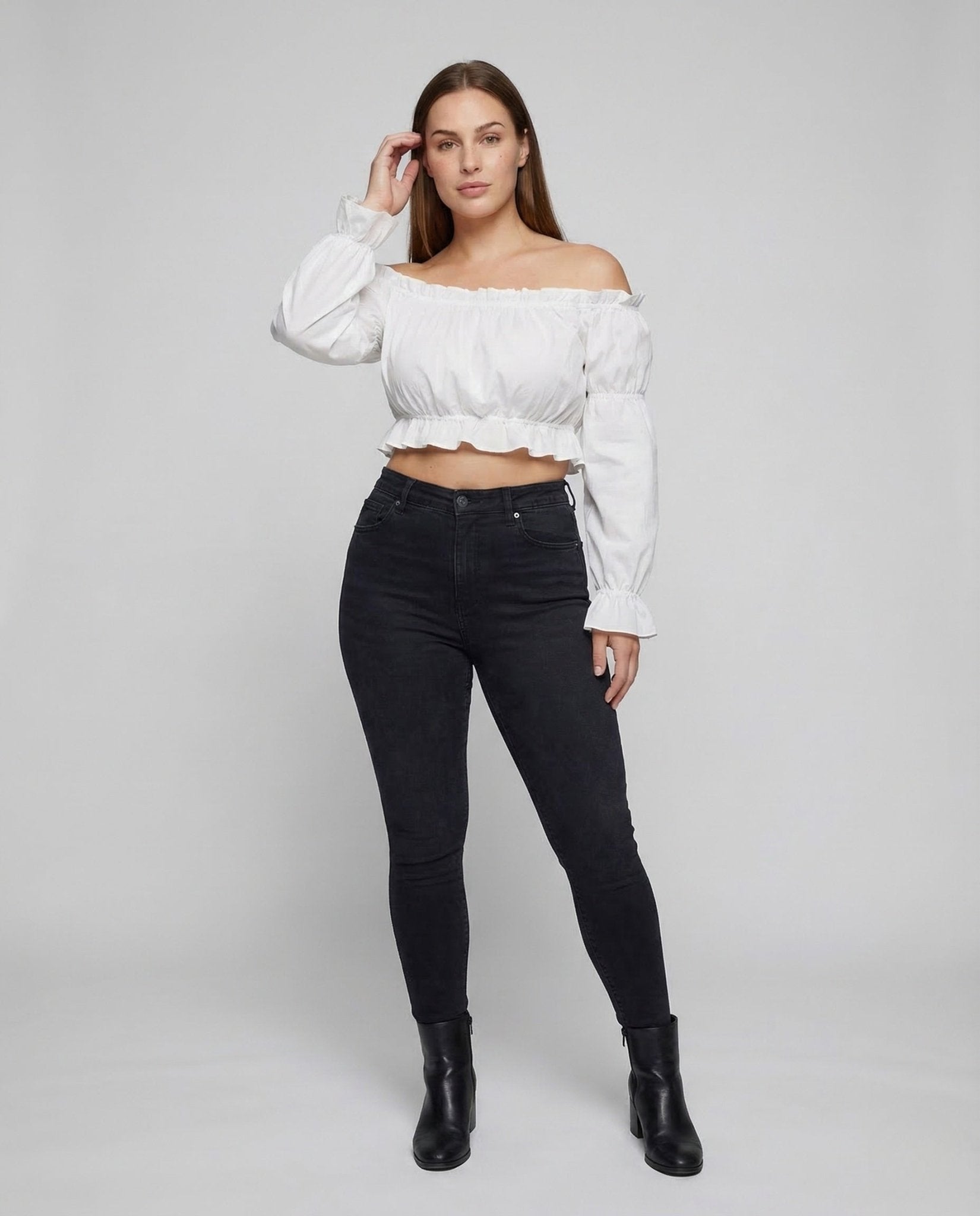 Women's Carmen blouse puff sleeves - Chichicherry