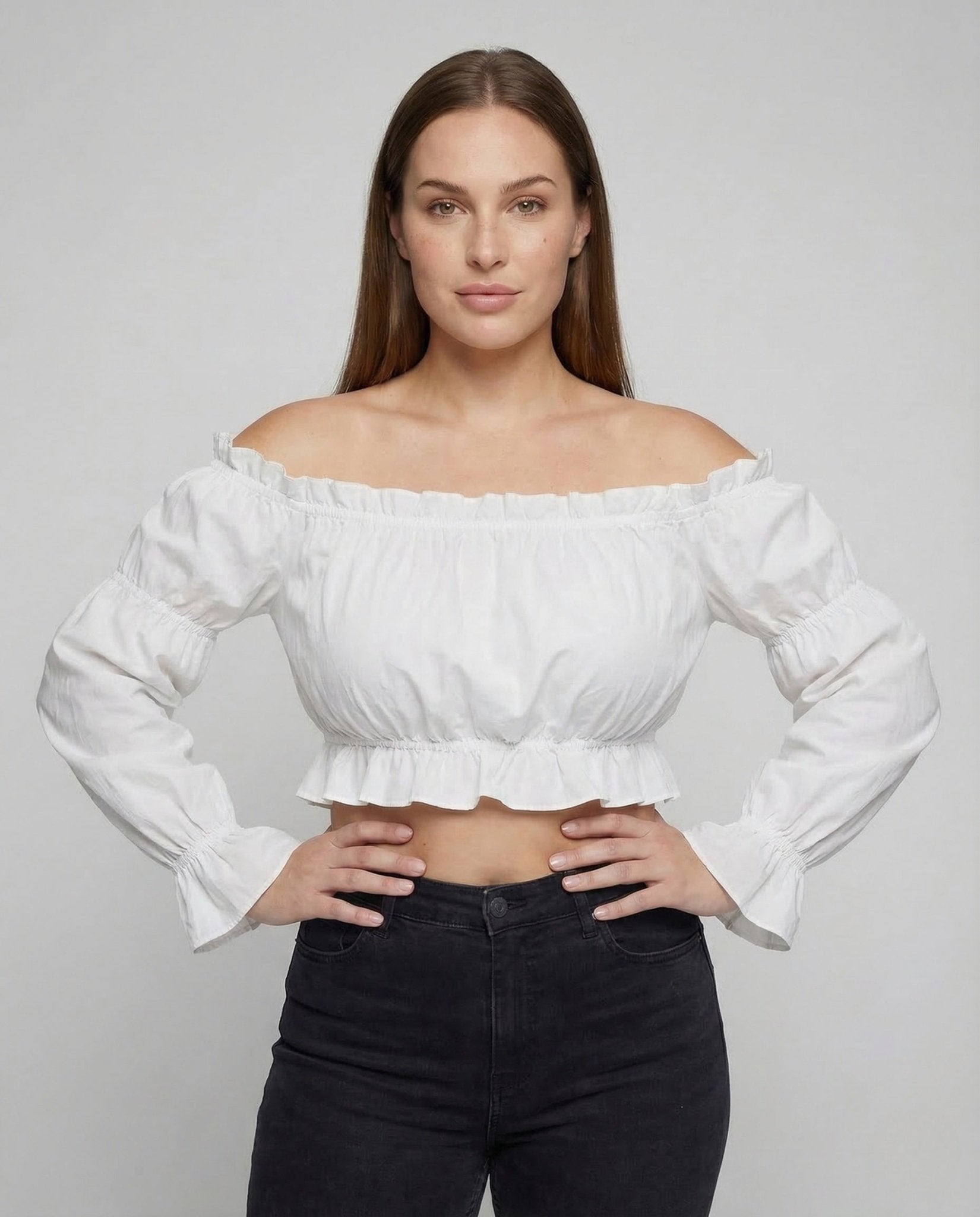 Women's Carmen blouse puff sleeves - Chichicherry