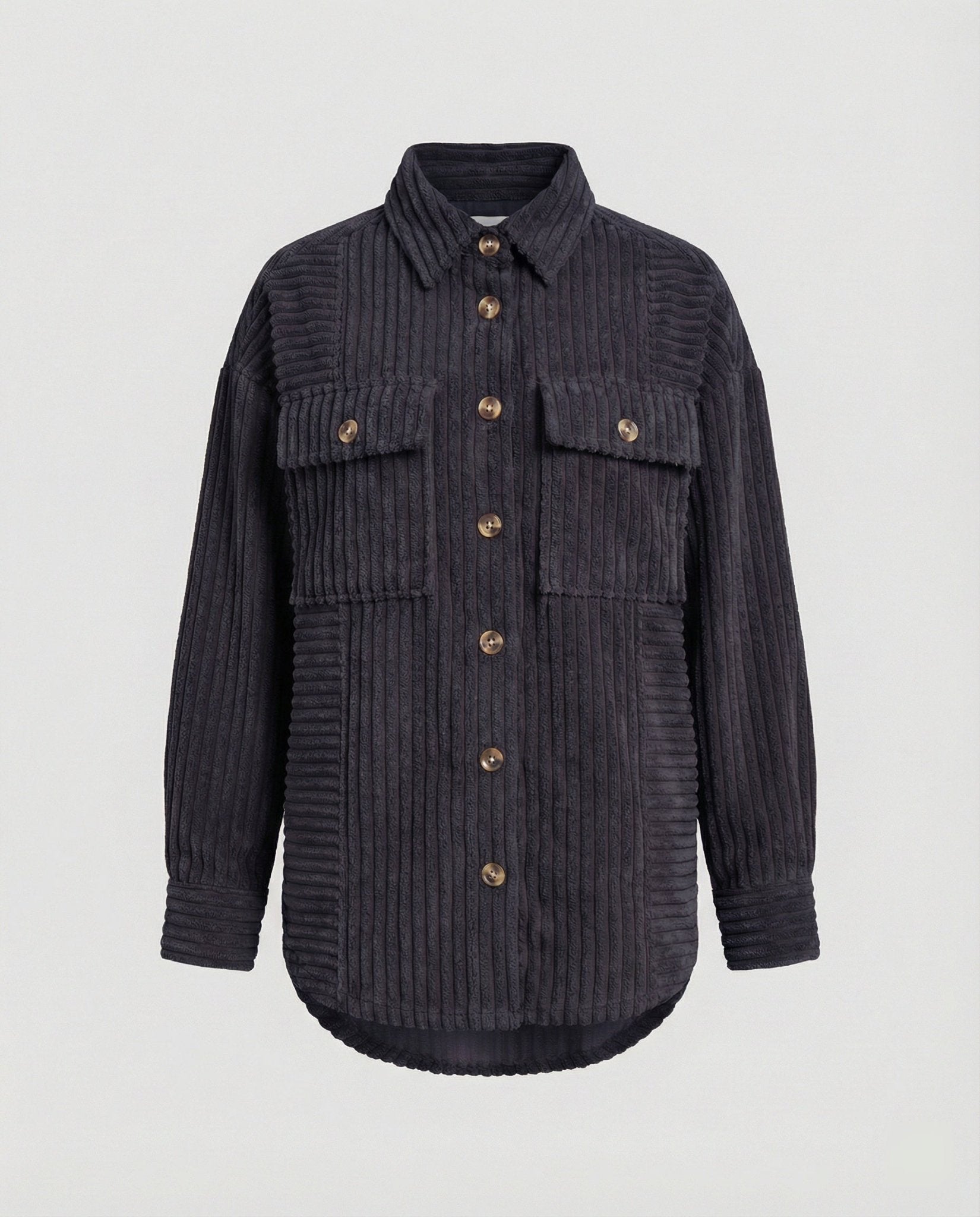 Women's Casual Cord Jacket with Pockets - Chichicherry