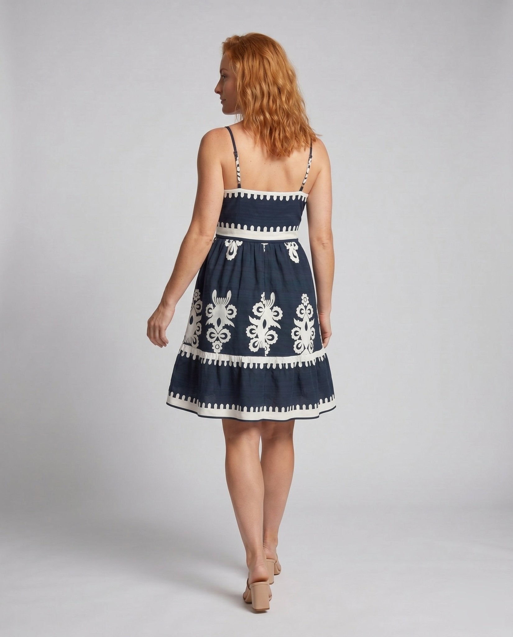 Women's casual summer dress with adjustable straps and playful A-line cut - Chichicherry