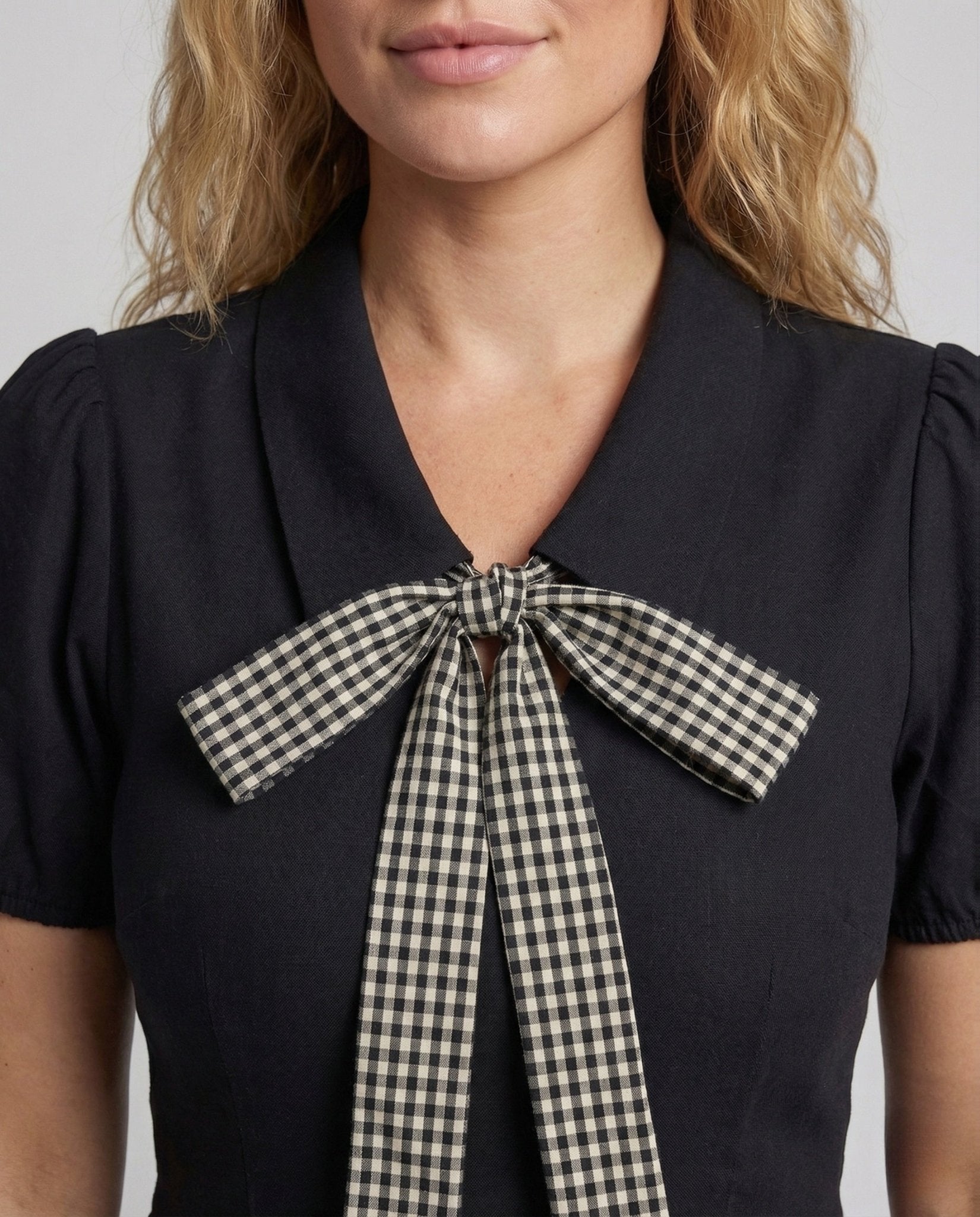 Women's Checked A-Line Midi Dress - Chichicherry