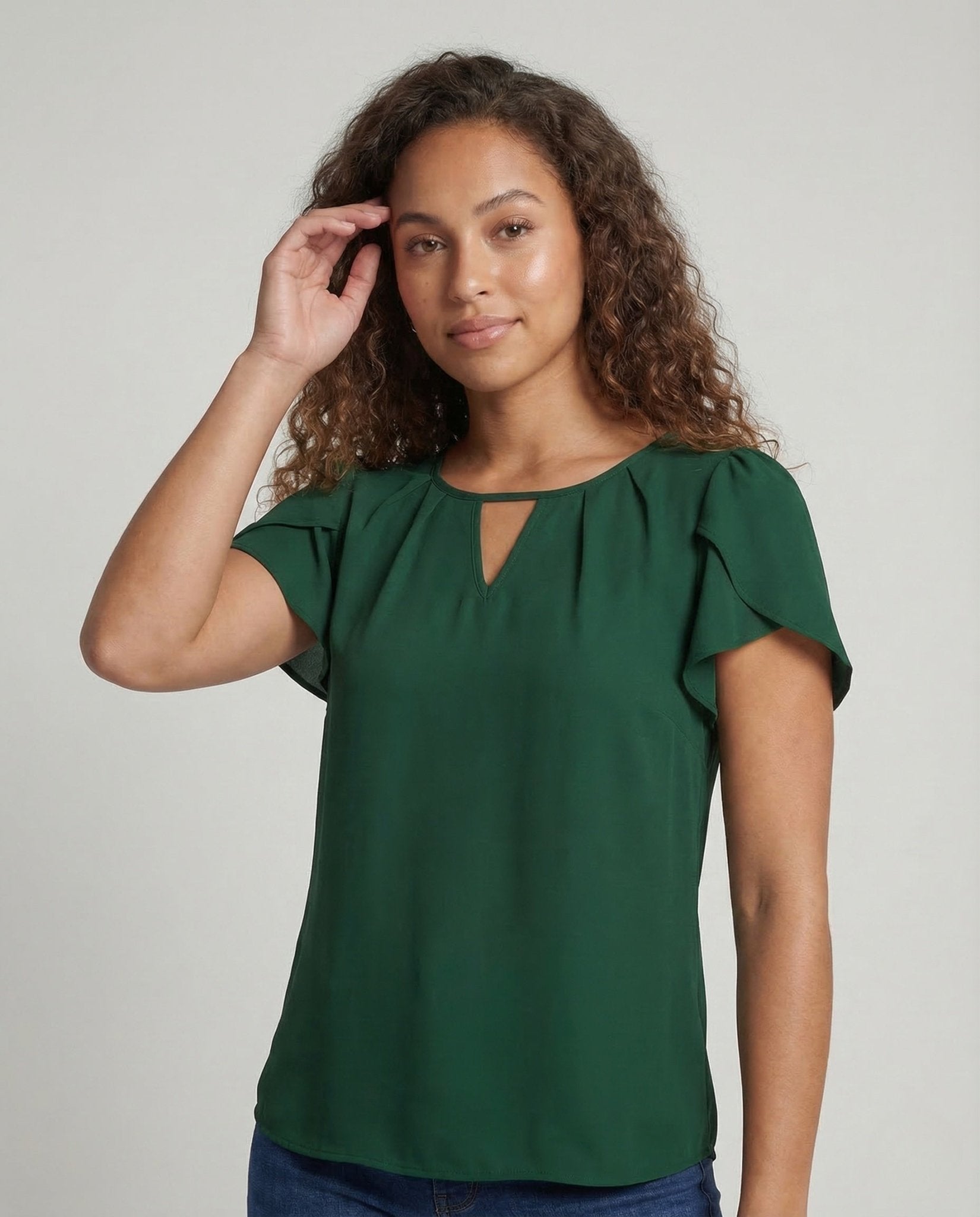 Women's Chiffon Blouse Ruffle Sleeves - Chichicherry