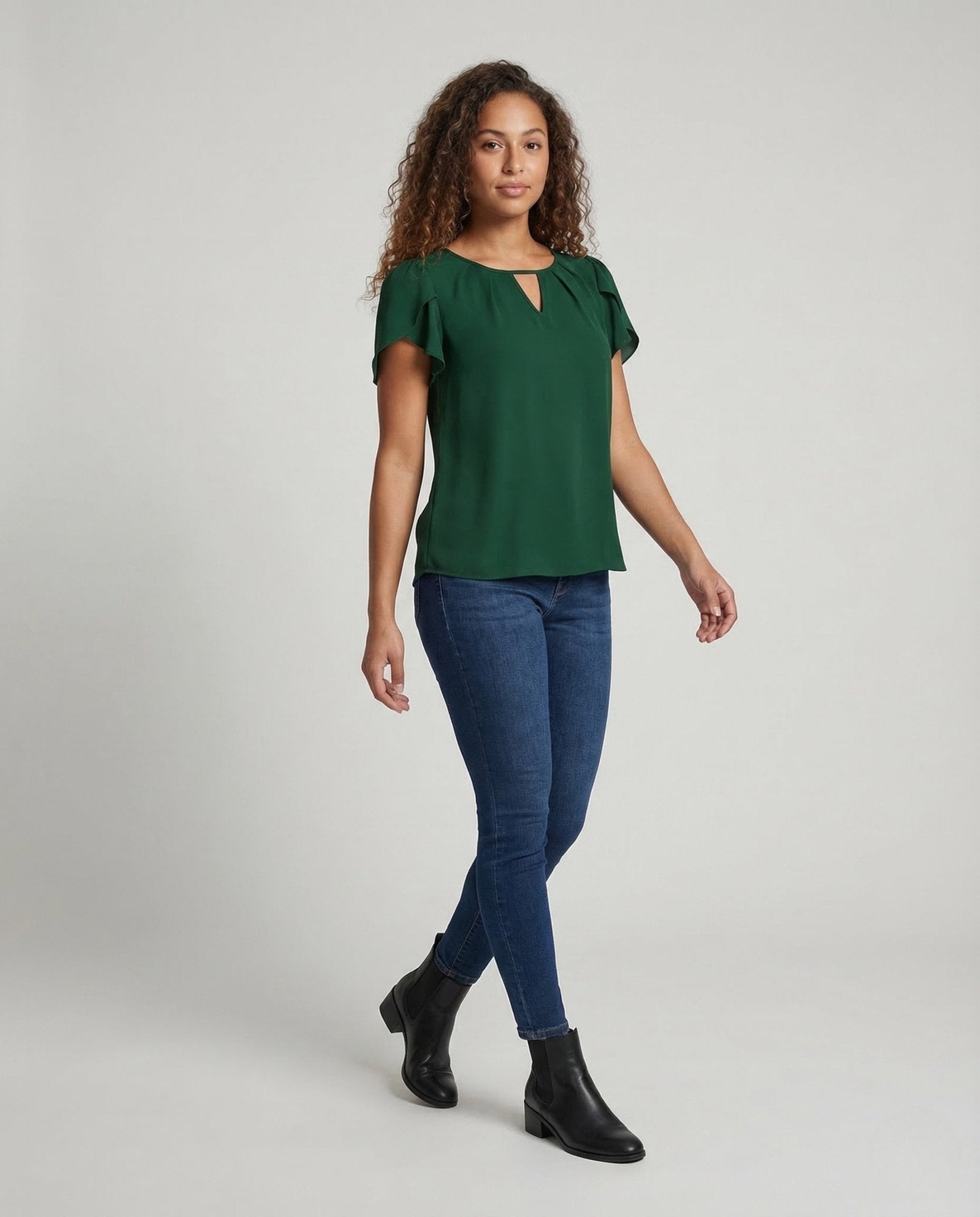 Women's Chiffon Blouse Ruffle Sleeves - Chichicherry