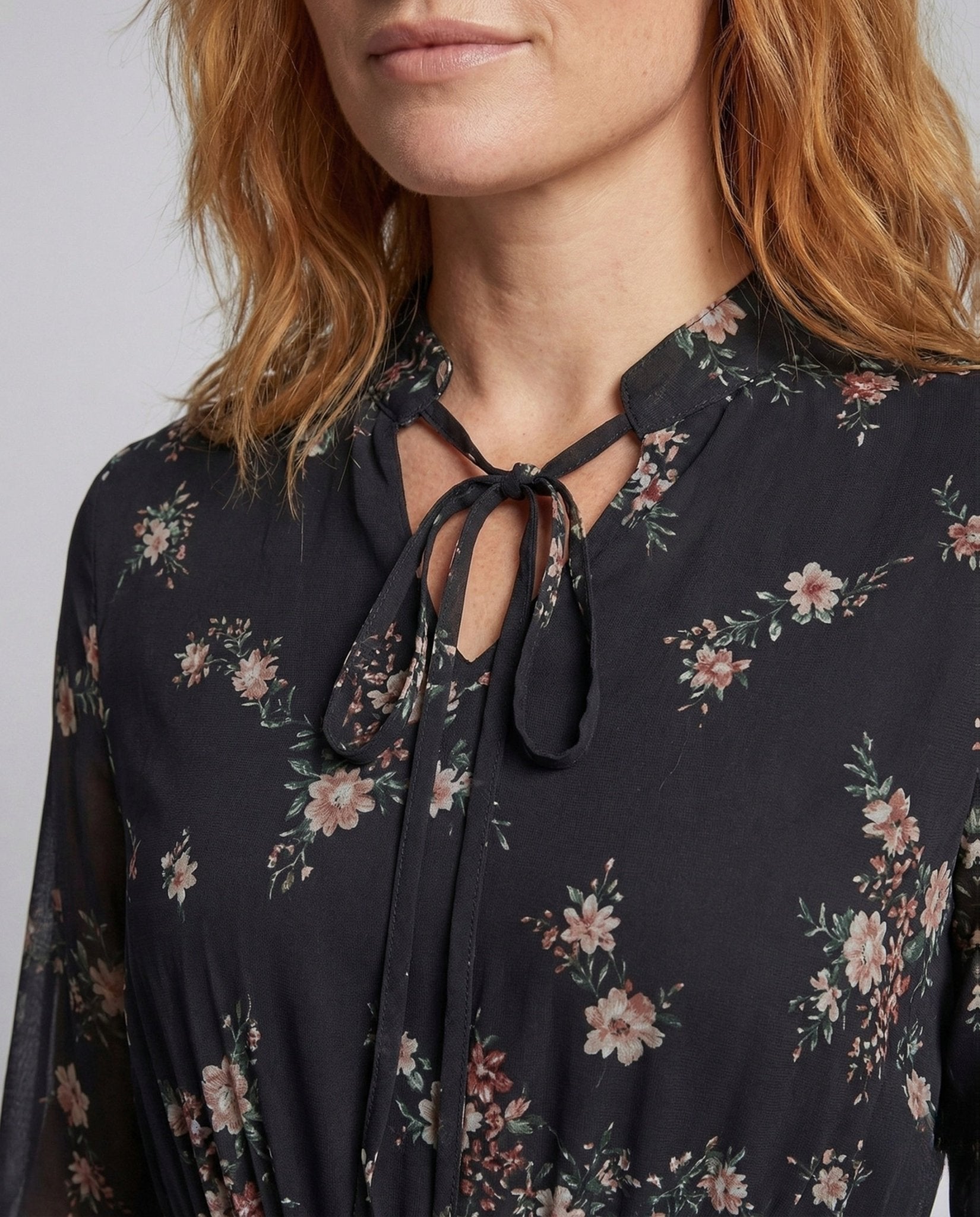 Women's Chiffon Maxi Dress Flowers A Line - Chichicherry