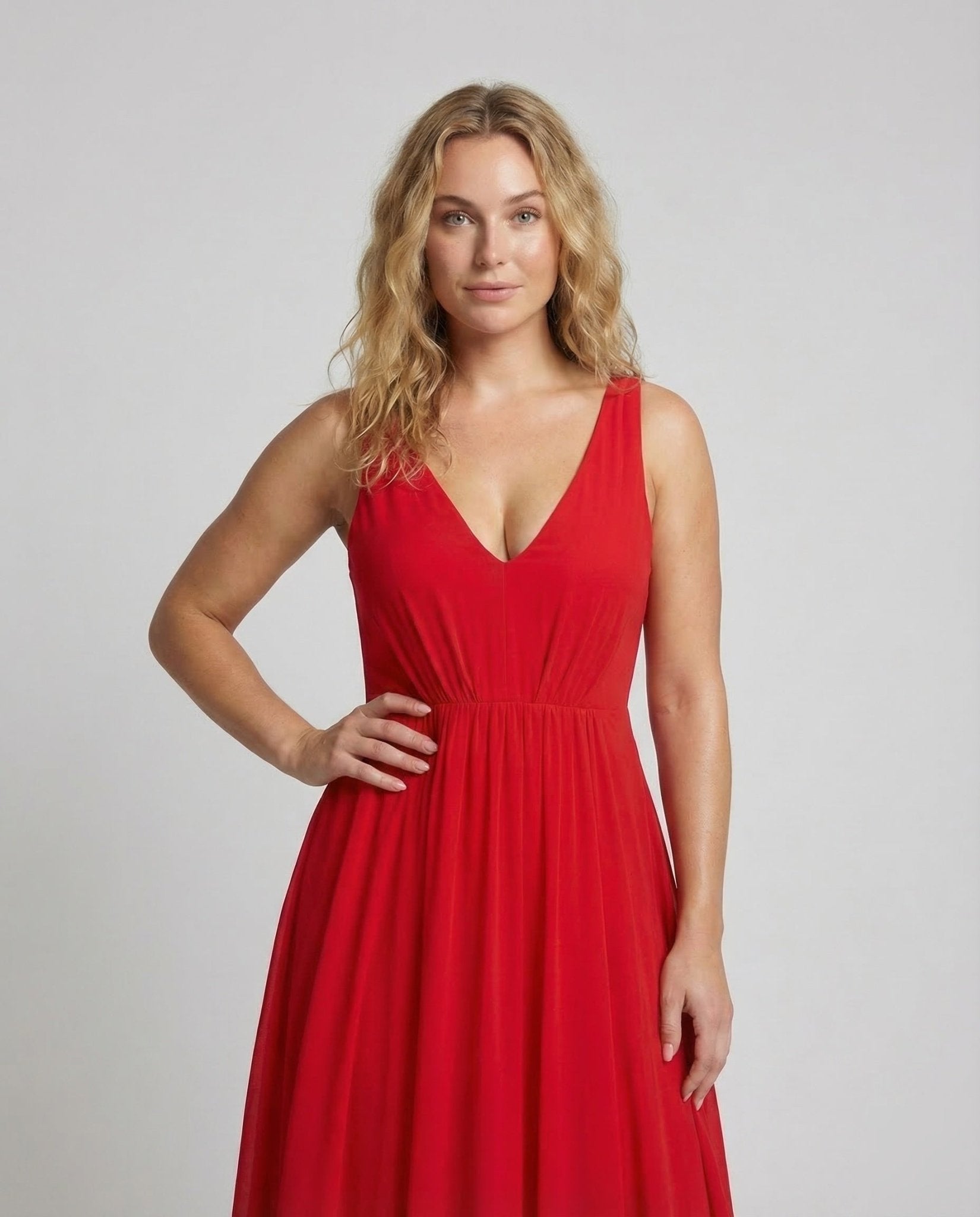 Women's Chiffon Maxi Dress Pleated - Chichicherry