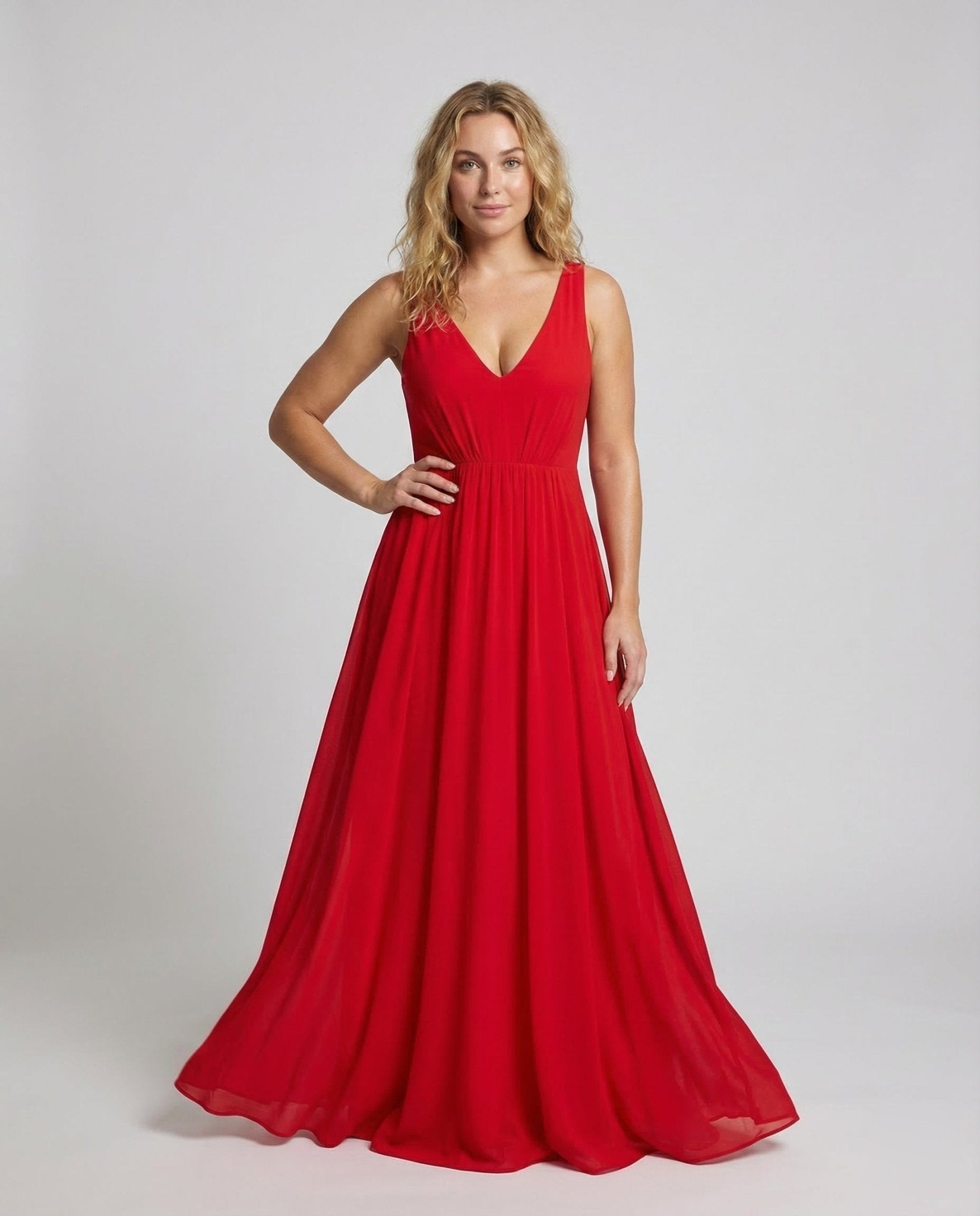 Women's Chiffon Maxi Dress Pleated - Chichicherry