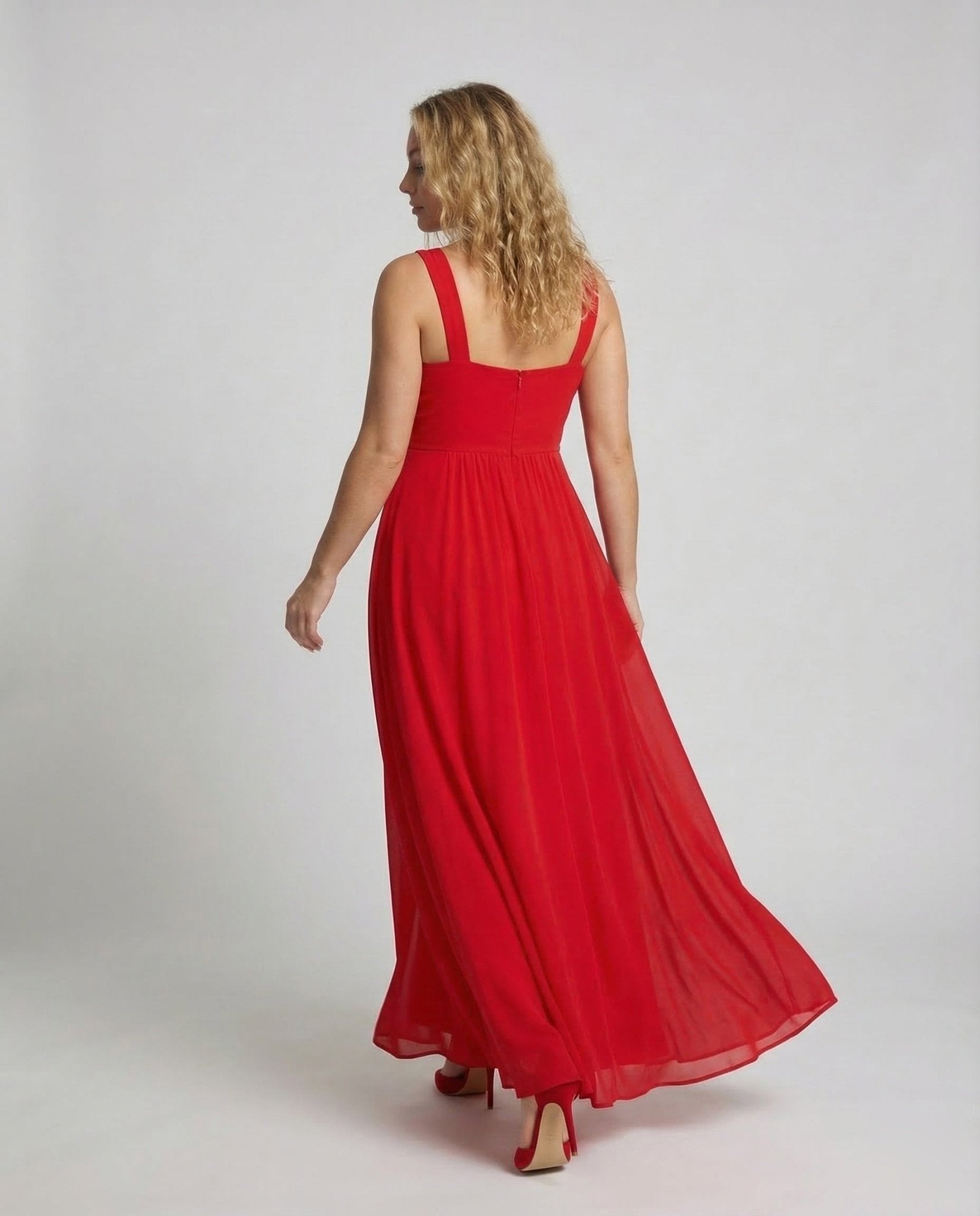 Women's Chiffon Maxi Dress Pleated - Chichicherry