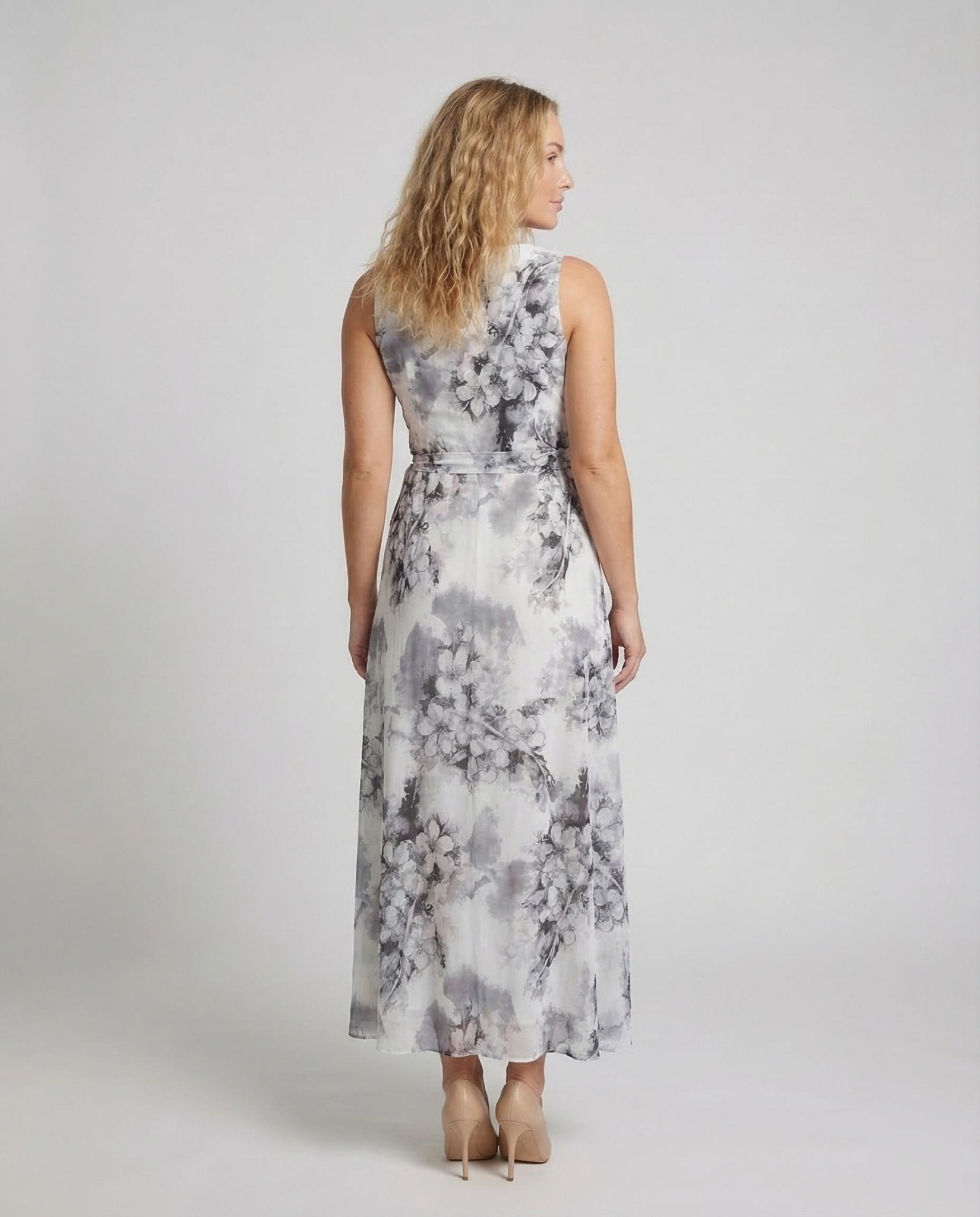 Women's Chiffon Maxi Dress Wrap Look - Chichicherry