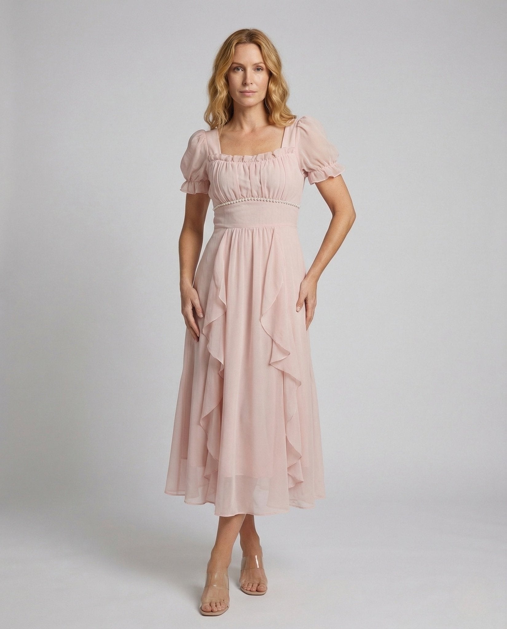Women's Chiffon Midi Dress Layered - Chichicherry