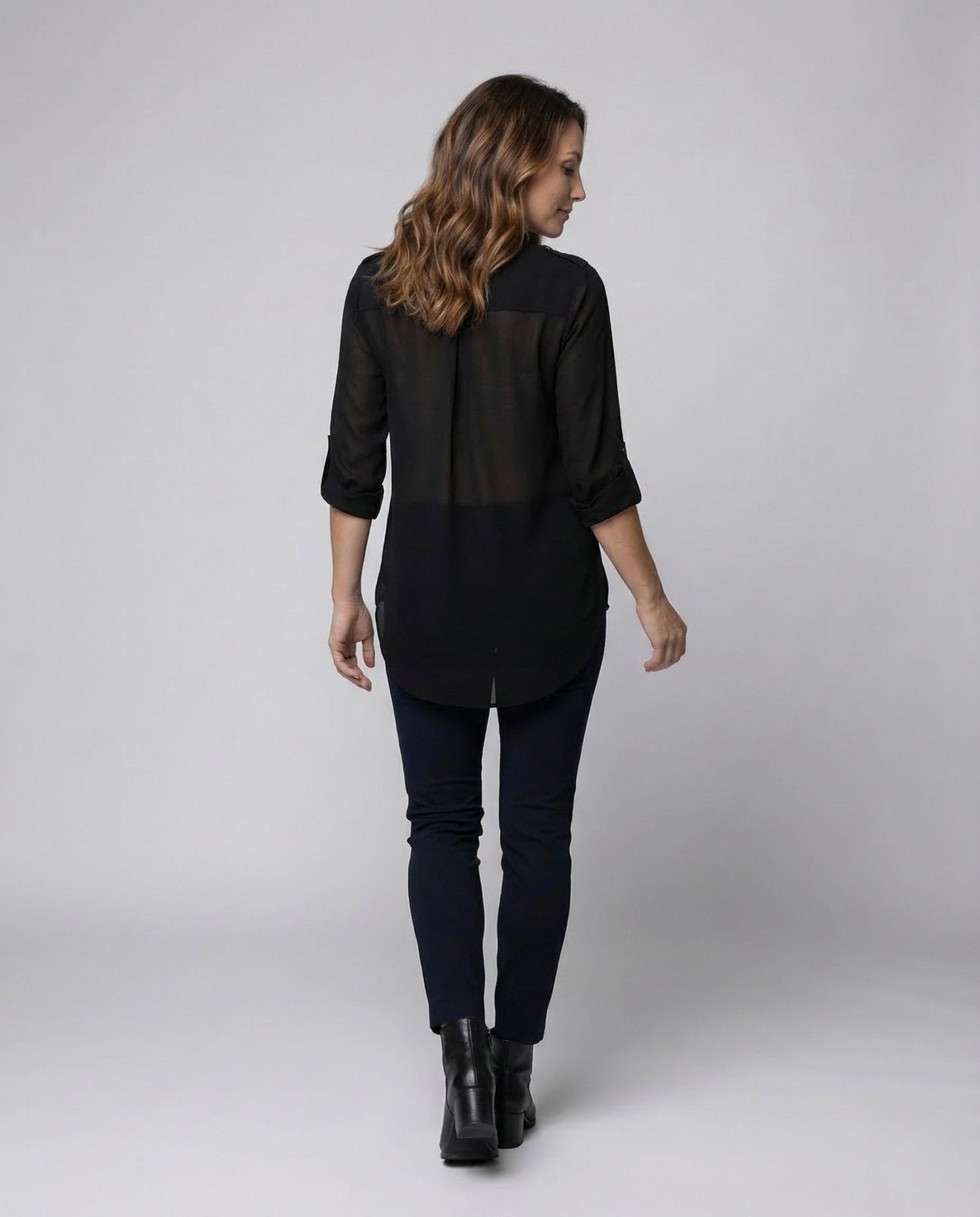 Women's Chiffon Tunic Blouse V Neck - Chichicherry