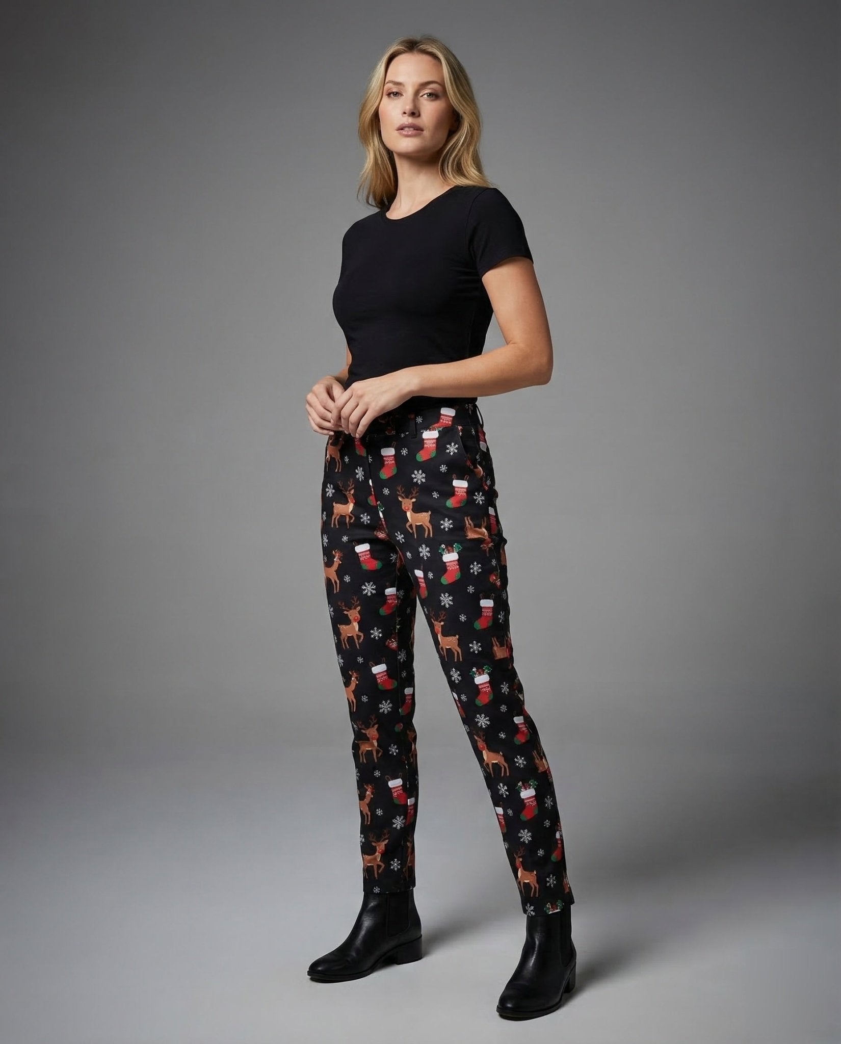Women's Chino Pants Print Straight - Chichicherry