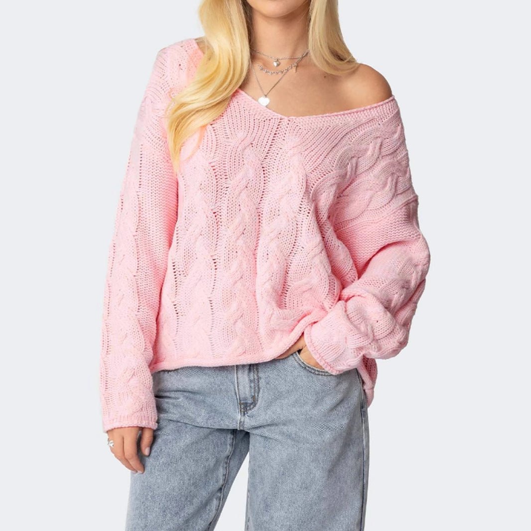 Women's Chunky Cable Knit Sweater - Chichicherry