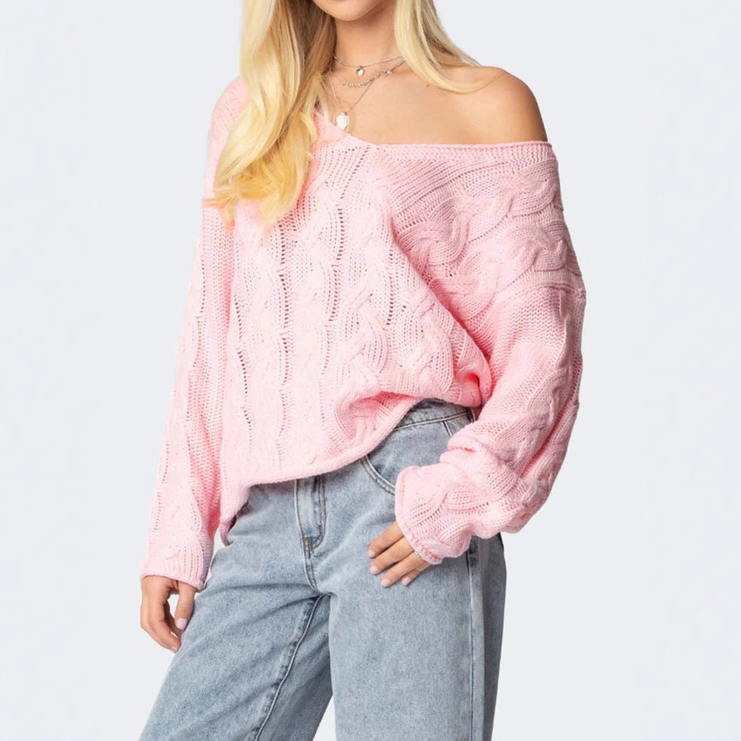 Women's Chunky Cable Knit Sweater - Chichicherry