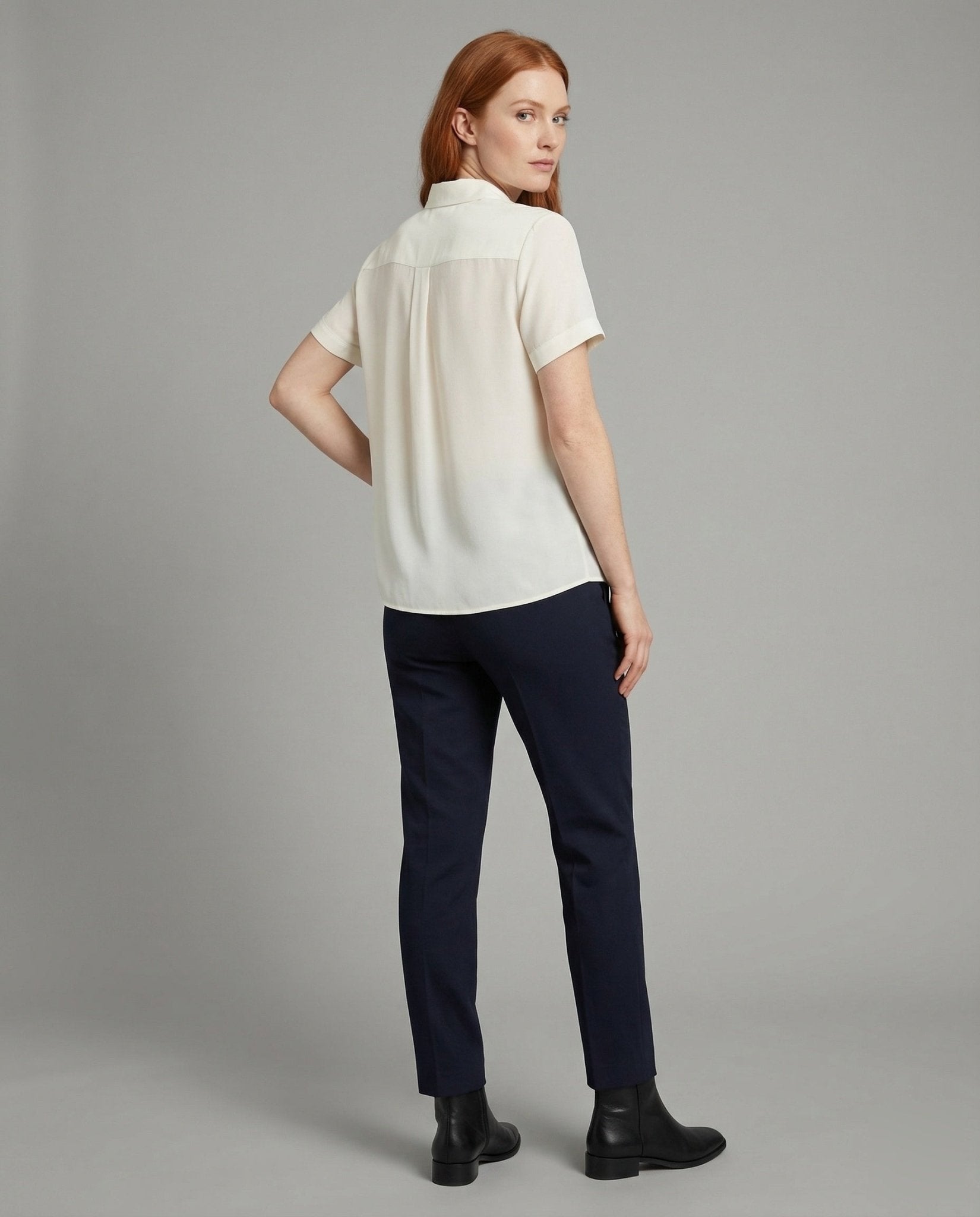 Women's Classic Short Sleeve Shirt Blouse - Chichicherry