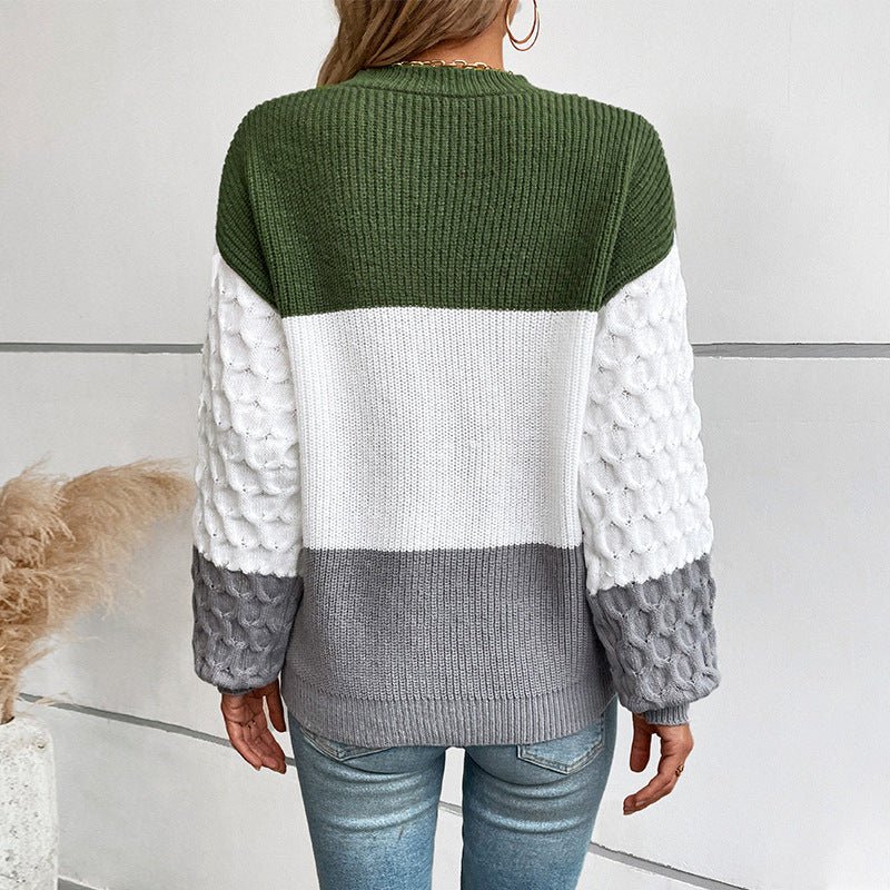 Women's Color - Block Knitted Sweater - Chichicherry
