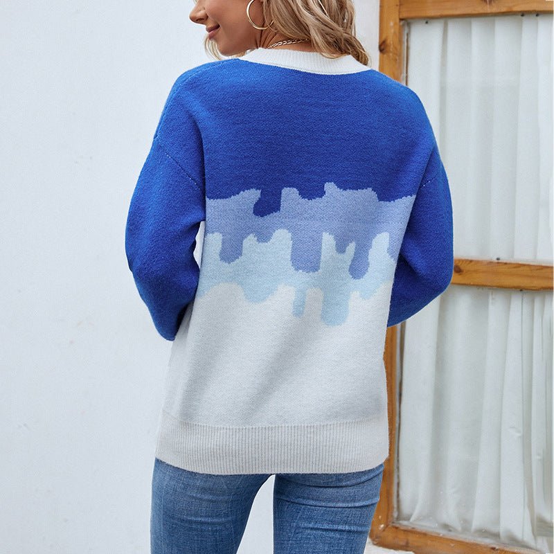 Women's Color - Block Pullover Sweater - Chichicherry