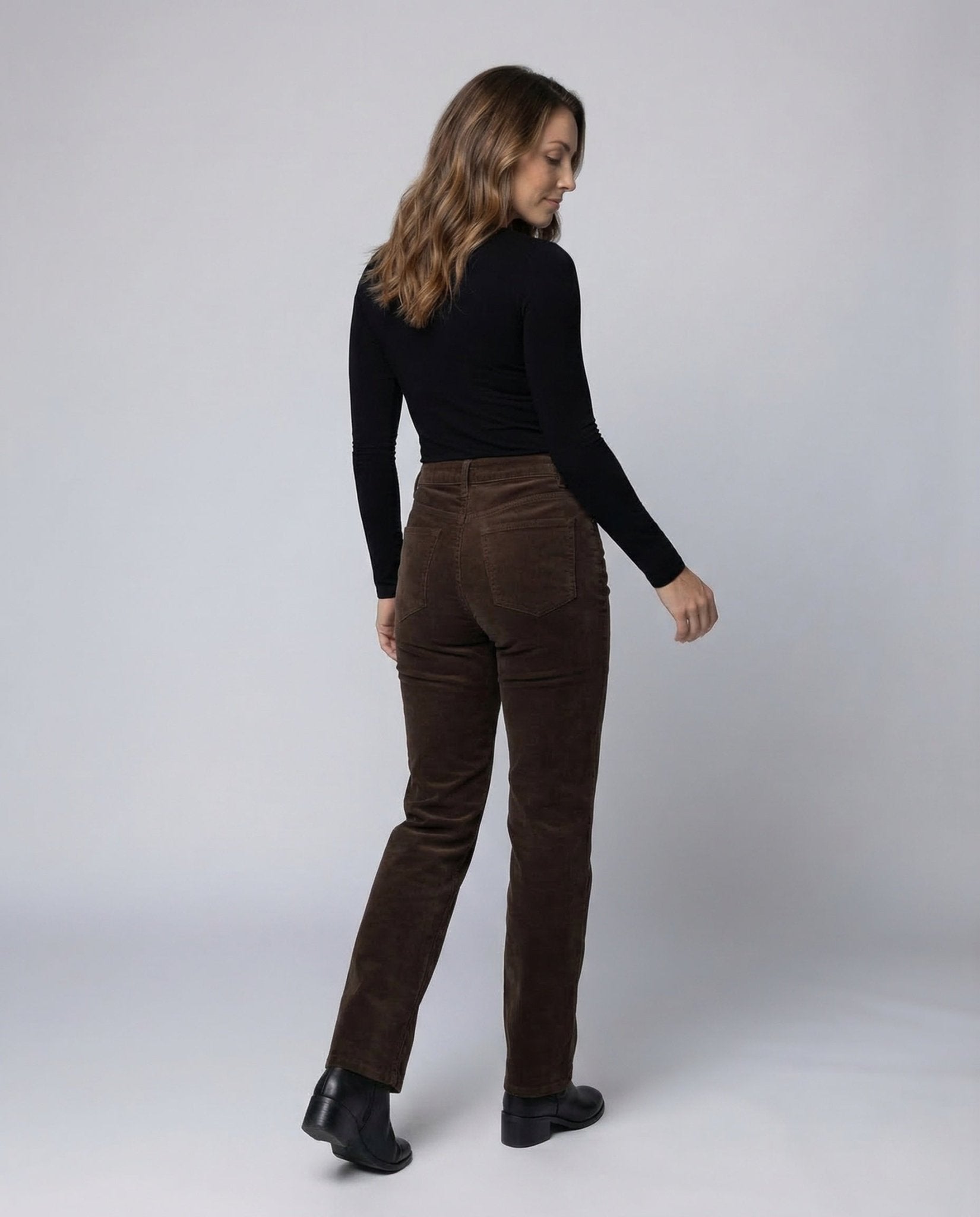 Women's Cord Pants High Waist Wide Leg - Chichicherry