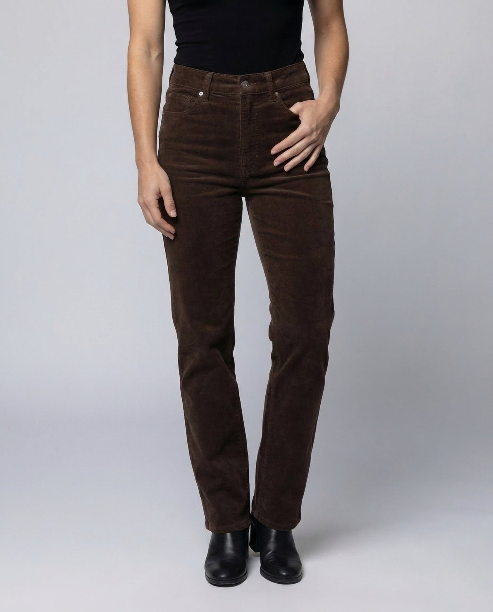 Women's Cord Pants High Waist Wide Leg - Chichicherry