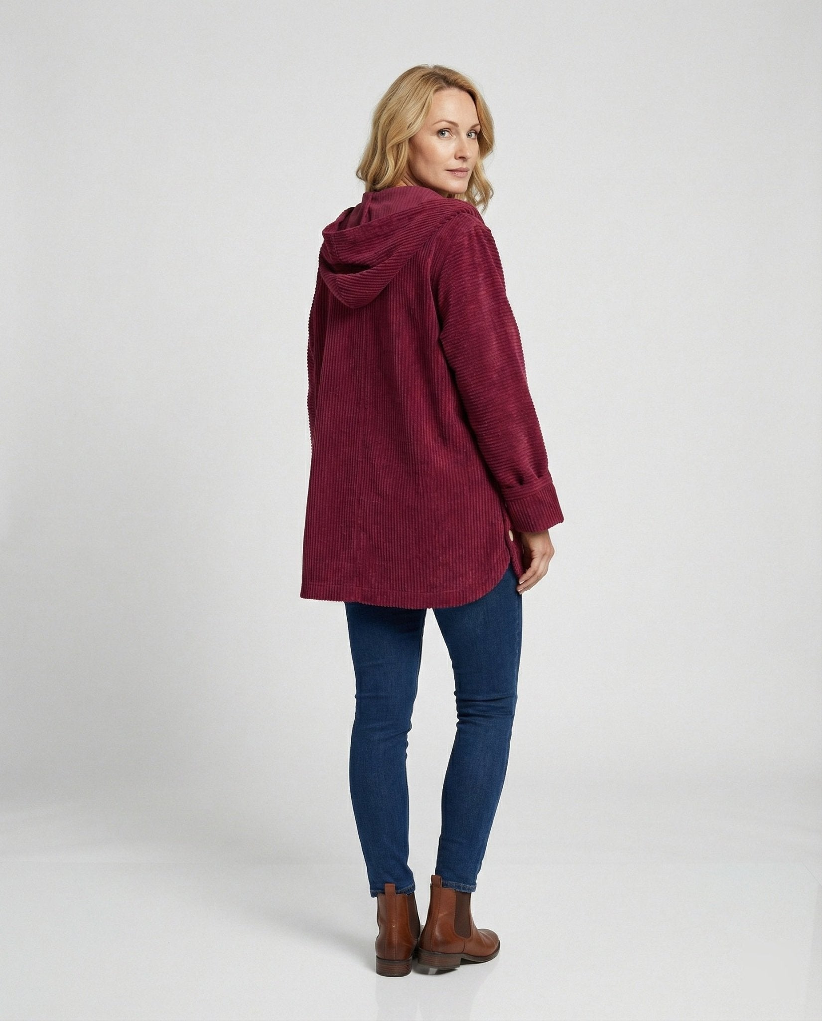 Women's Corduroy Hooded Jacket - Chichicherry
