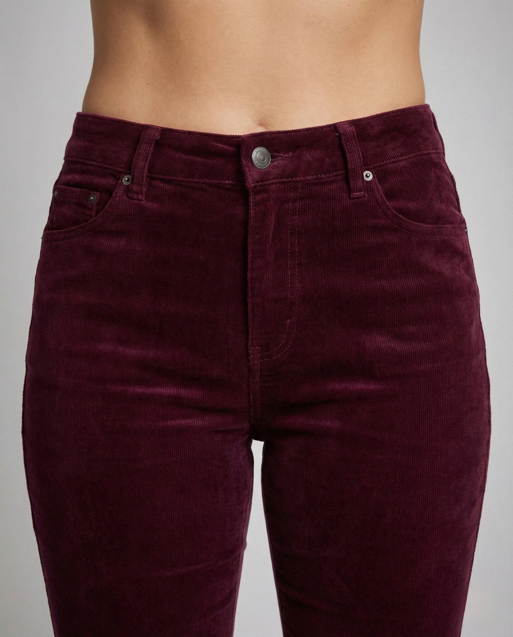 Women's Corduroy Pants Flare High Waist Stretch - Chichicherry