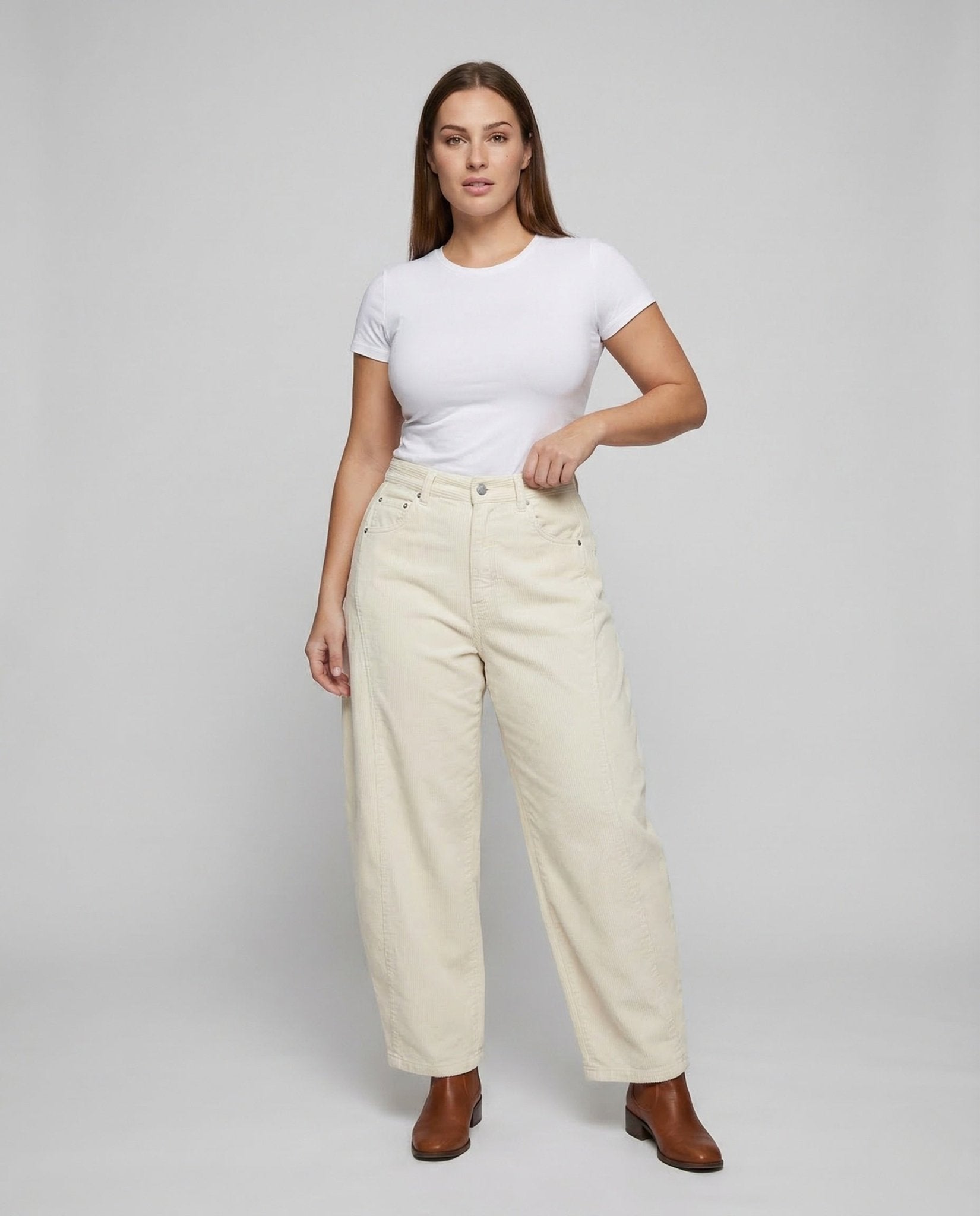 Women's Corduroy Pants High Waist Wide - Chichicherry