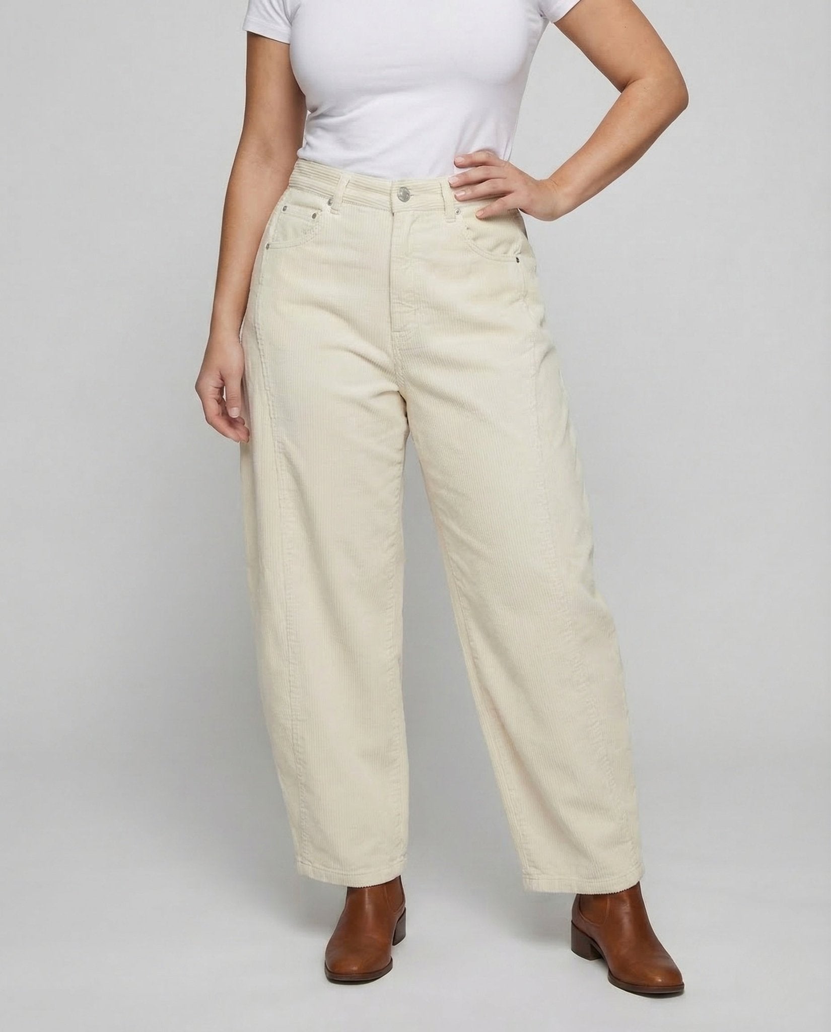 Women's Corduroy Pants High Waist Wide - Chichicherry