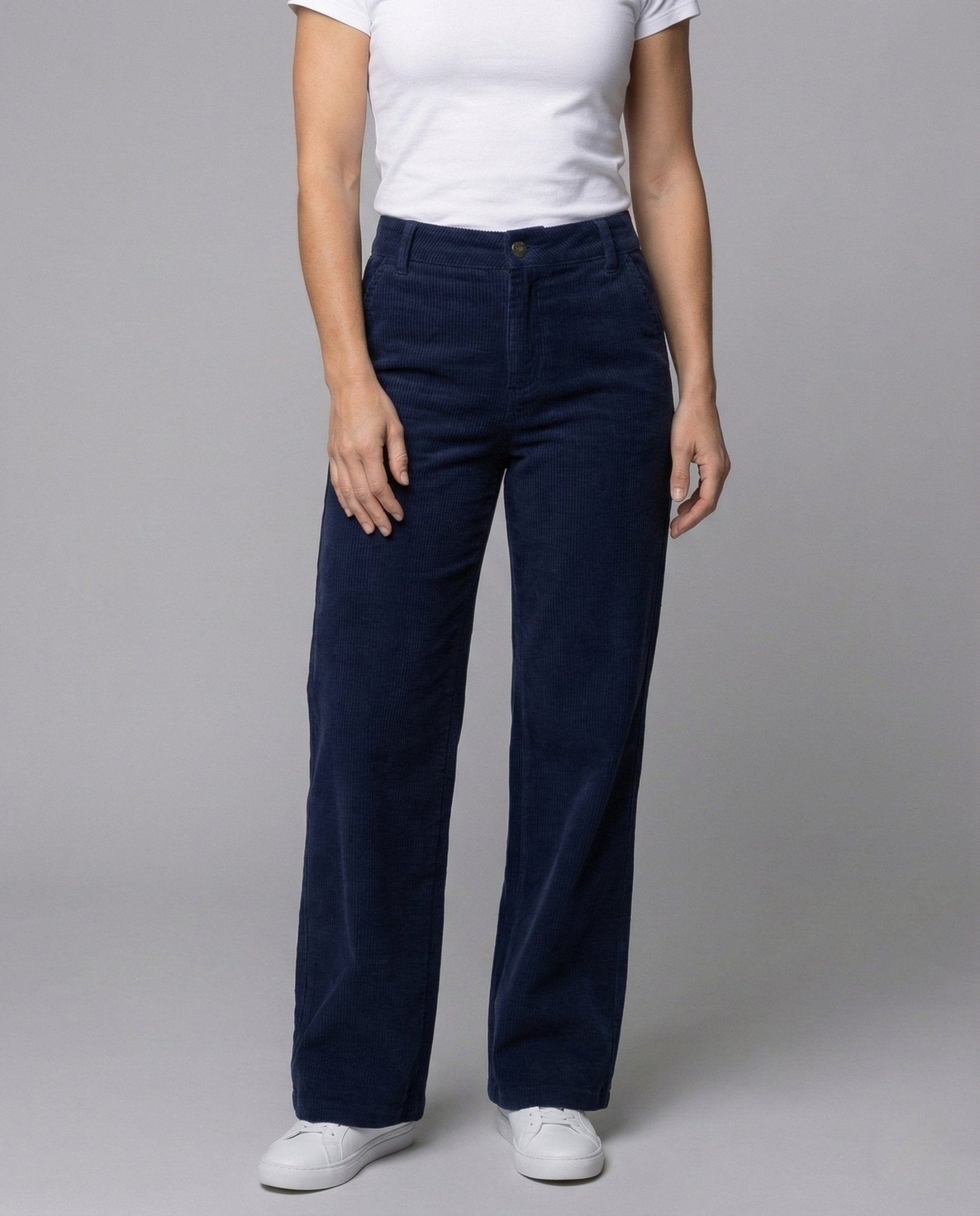 Women's Corduroy Trousers High Waist Wide - Chichicherry