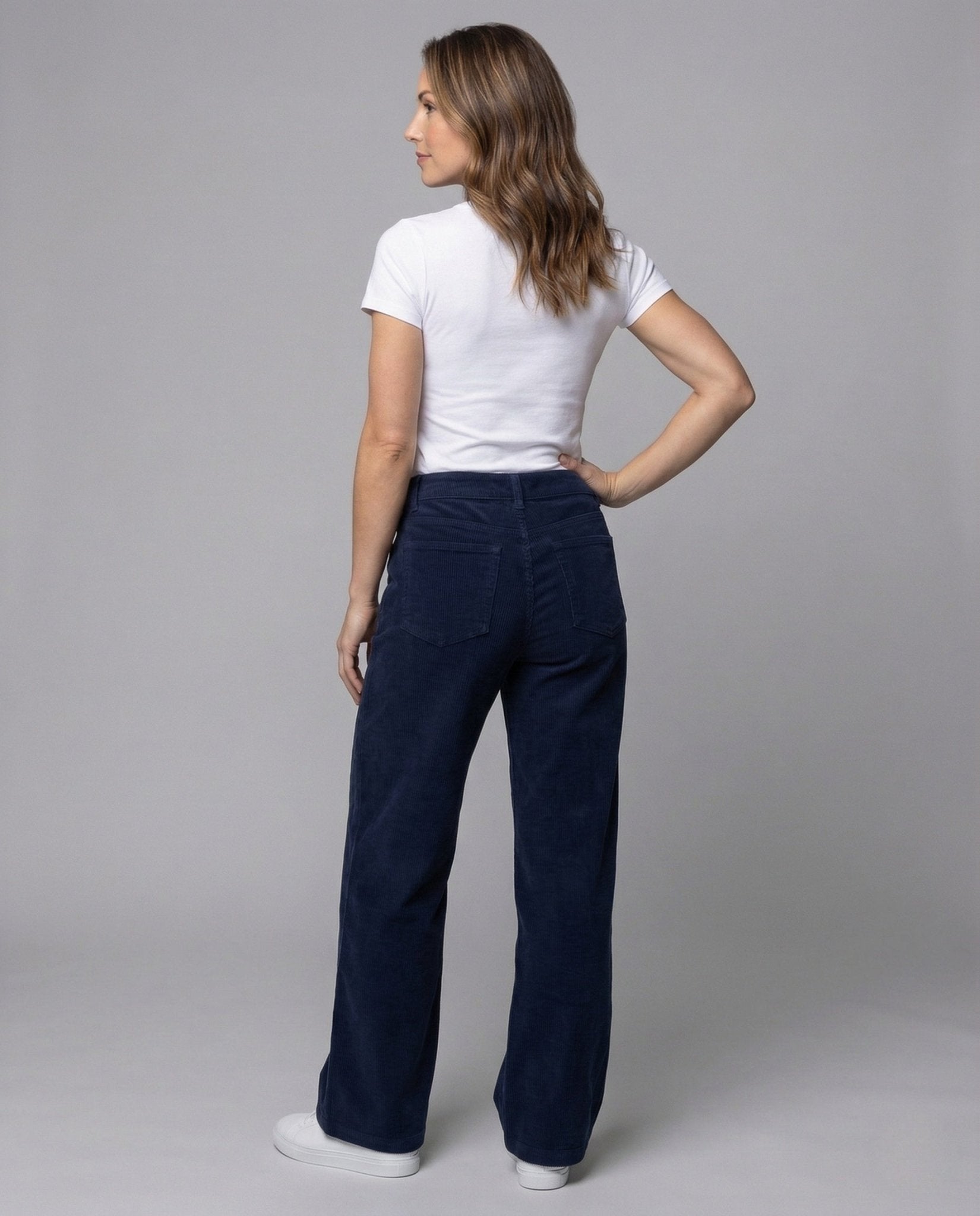 Women's Corduroy Trousers High Waist Wide - Chichicherry