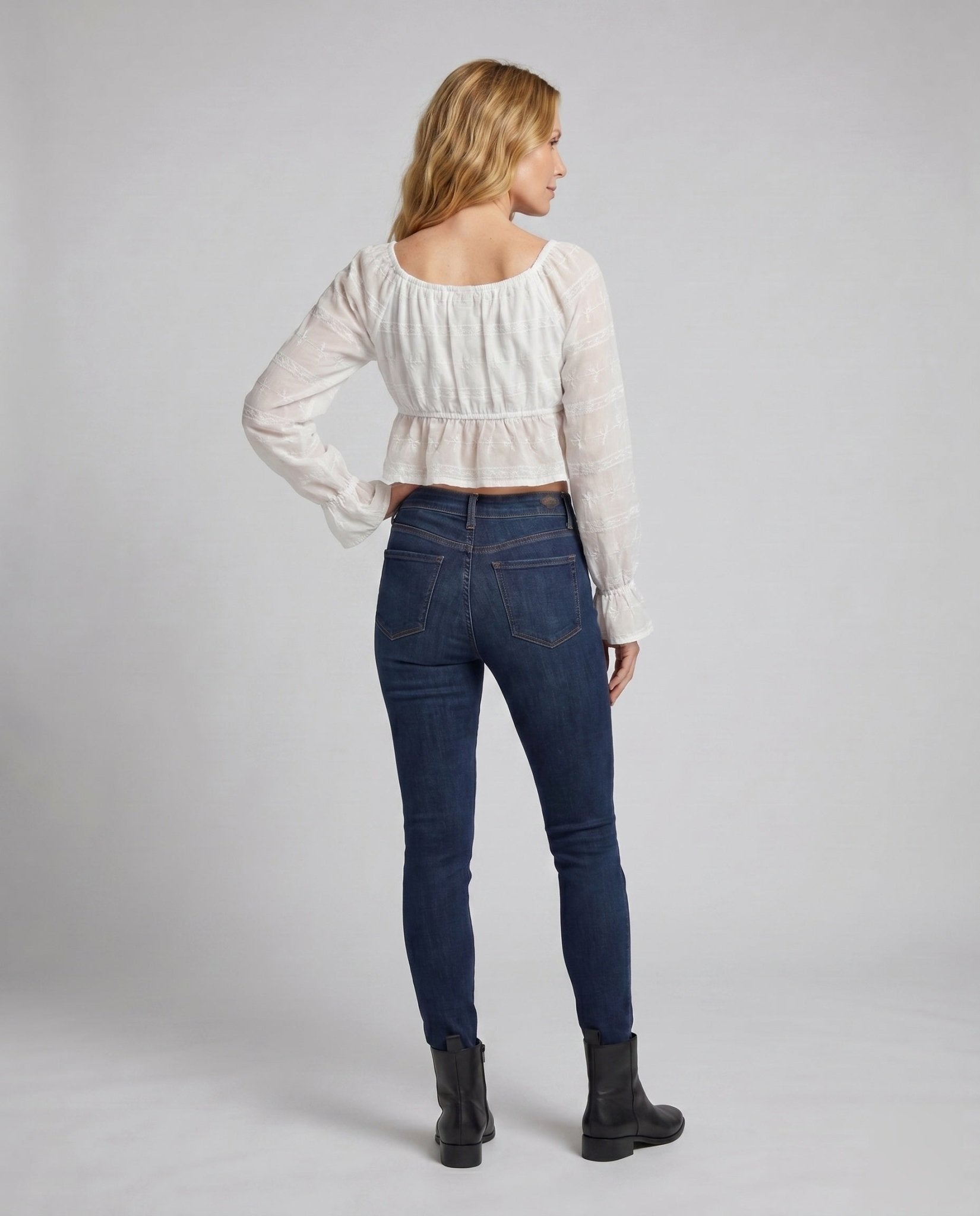 Women's Cotton Crop Blouse with Ruffle Details and Playful Lacing - Chichicherry