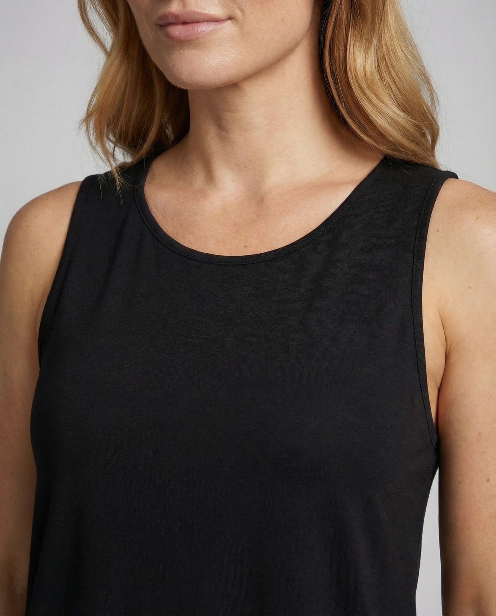 Women's Cotton Jersey Shirt Sleeveless Figure - hugging Round Neck - Chichicherry