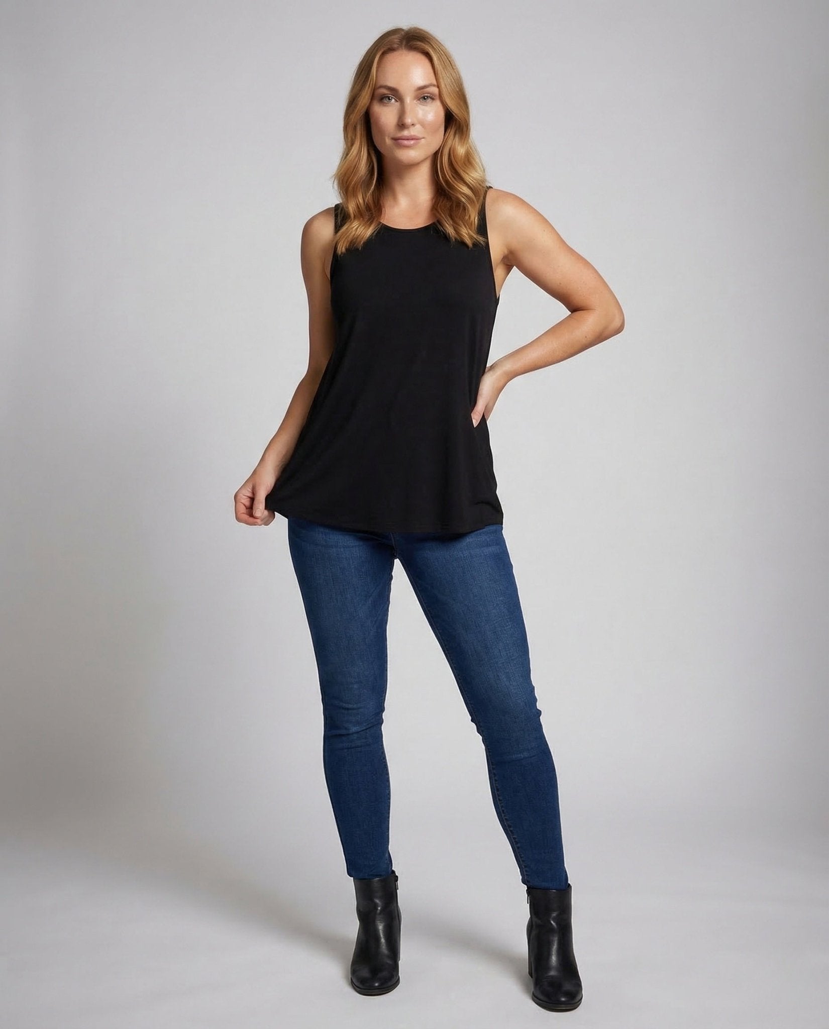 Women's Cotton Jersey Shirt Sleeveless Figure - hugging Round Neck - Chichicherry