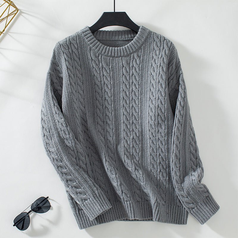Women's Cozy Cable Knit Pullover Sweater - Chichicherry