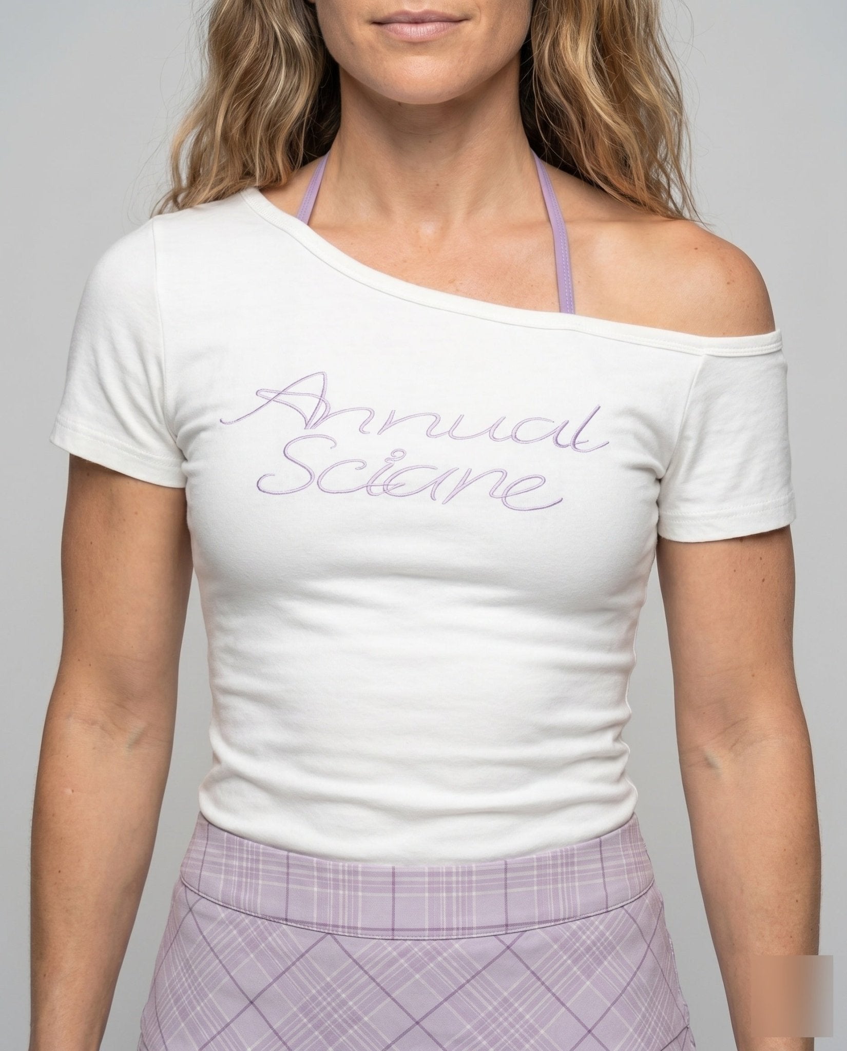 Women's Crew Neck T-Shirt with Creative Print - Chichicherry