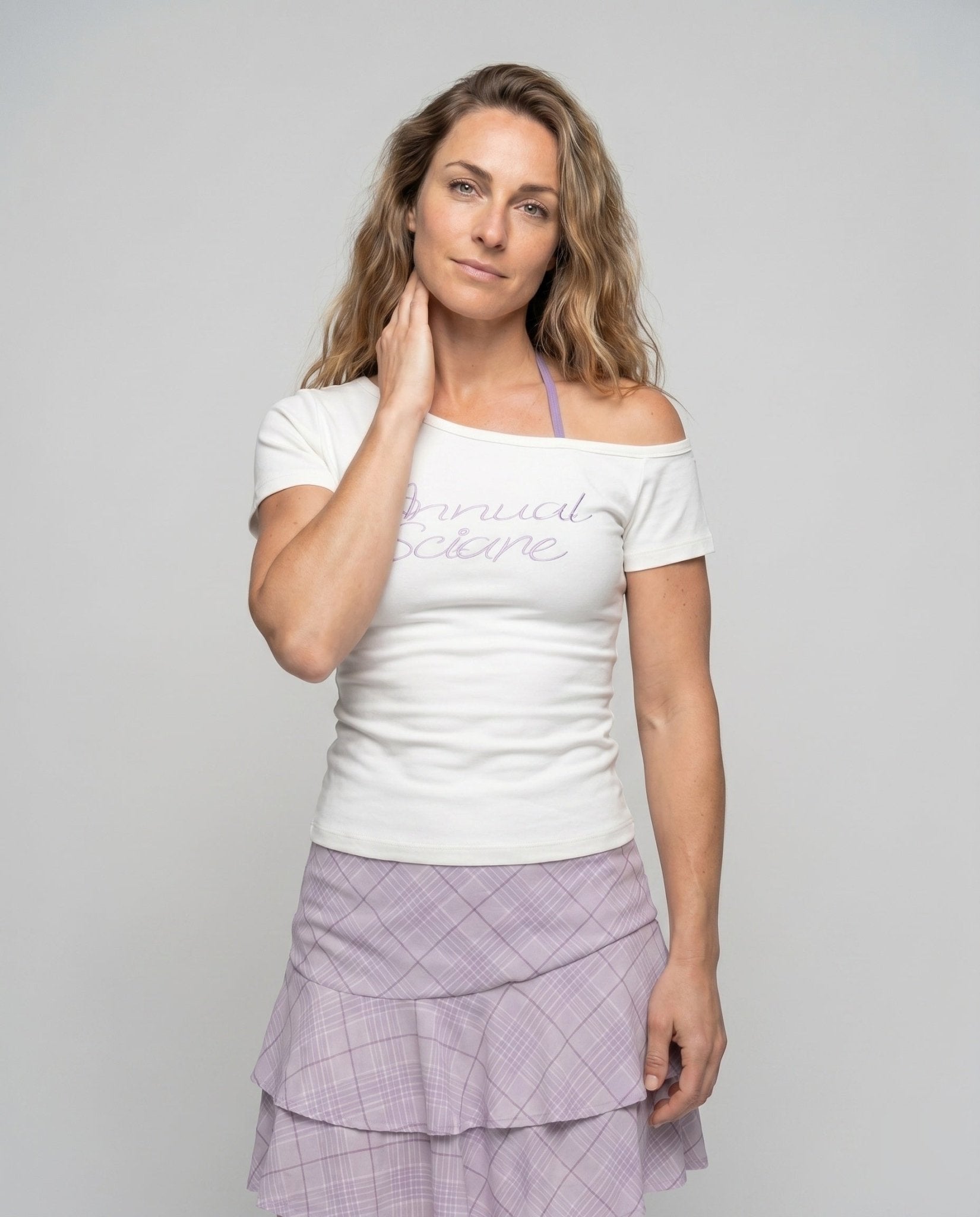 Women's Crew Neck T-Shirt with Creative Print - Chichicherry