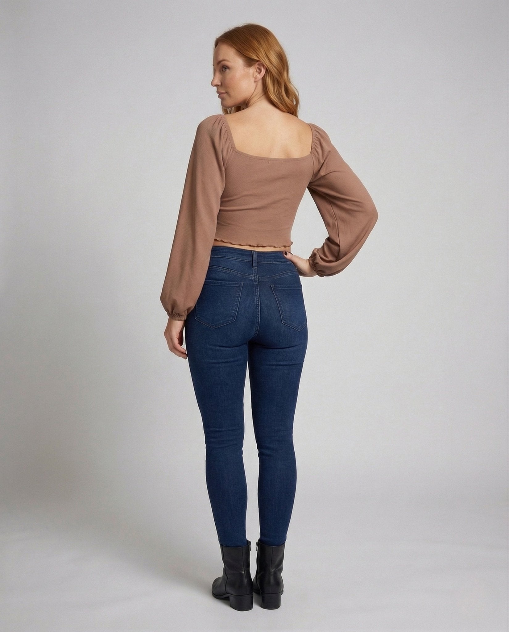 Women's Crop Top Ribbed Gathered - Chichicherry