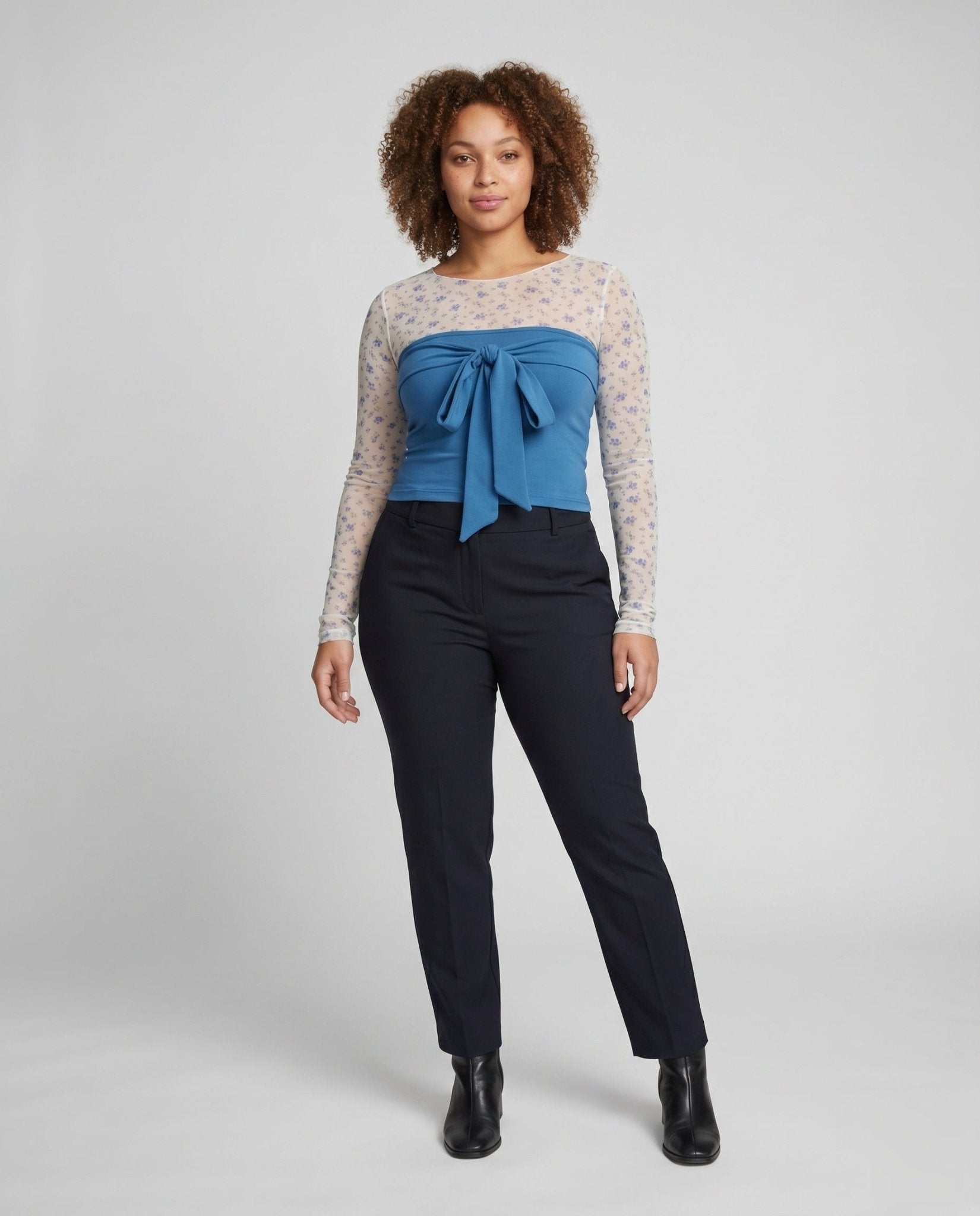 Women's crop top with flowing cut and playful bow detail - Chichicherry